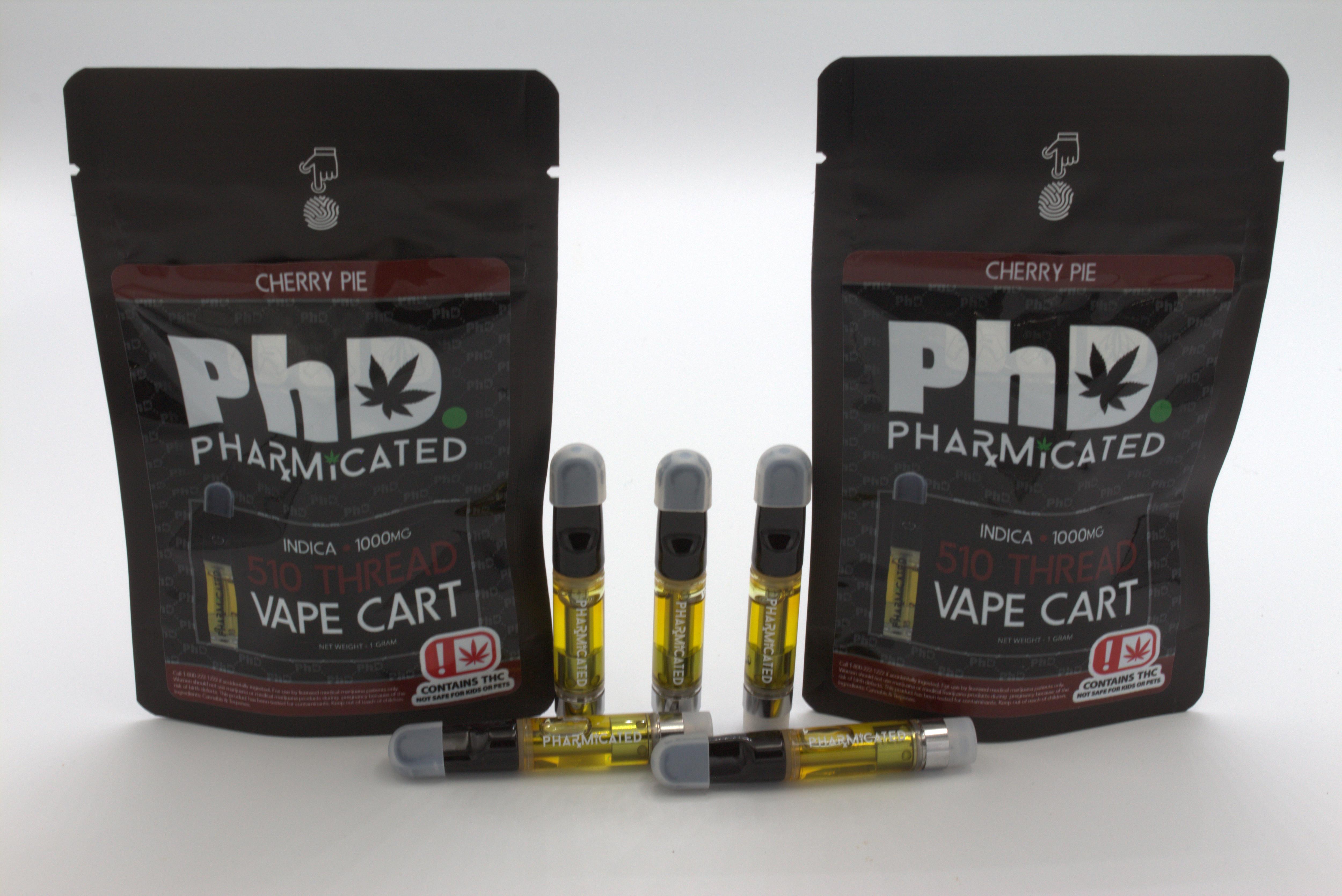 Pharmicated 510 Thread Vape Cart - 1000 mg - Cherry Pie (Case Size: 5 Each) (I)