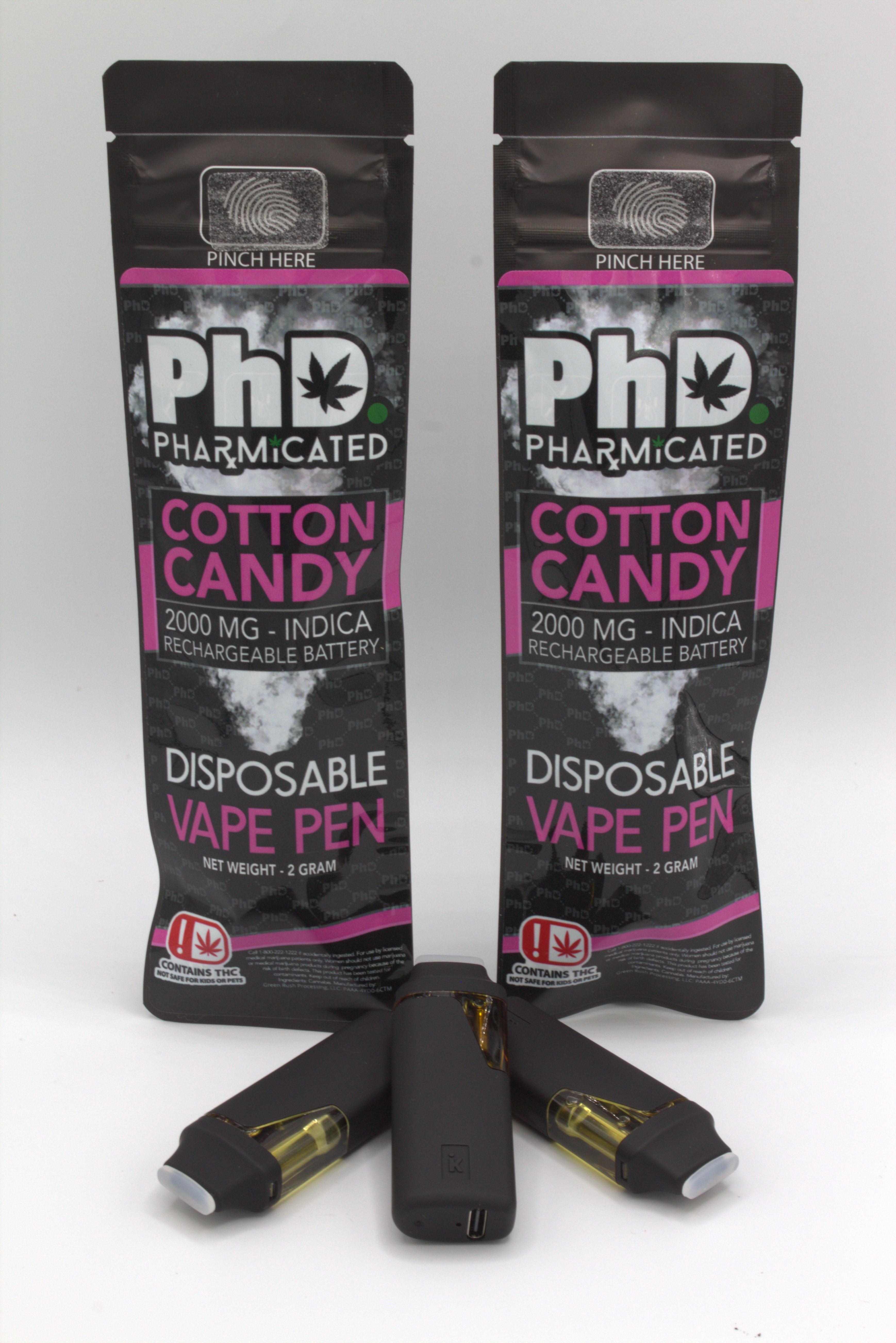 PhD Disposable Vape Cart - 2000 mg - Cotton Candy (Case Size: 5 Each) (I)