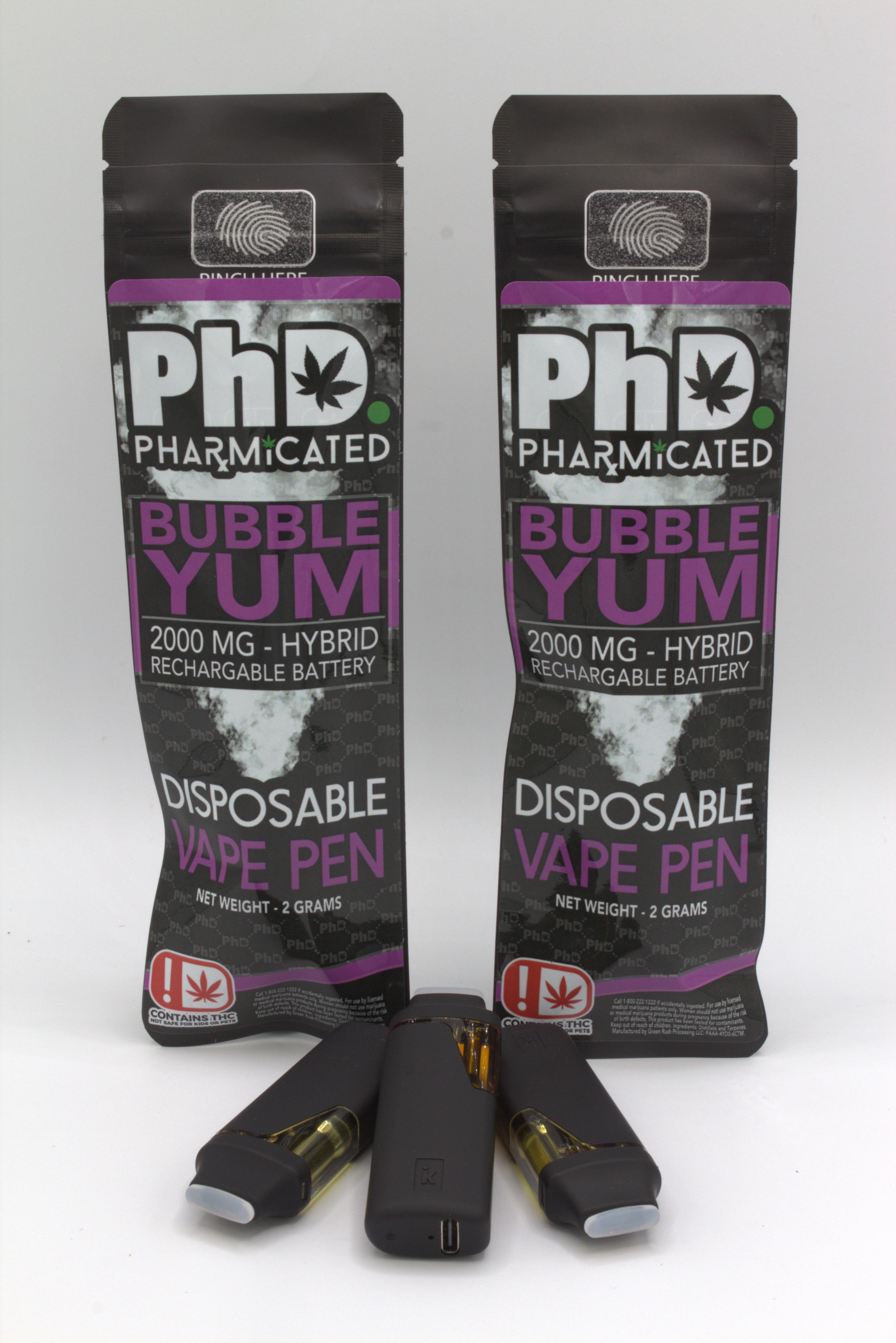 PhD Disposable Vape Cart - 2000 mg - Bubble Yum (Case Size: 5 Each) (H)