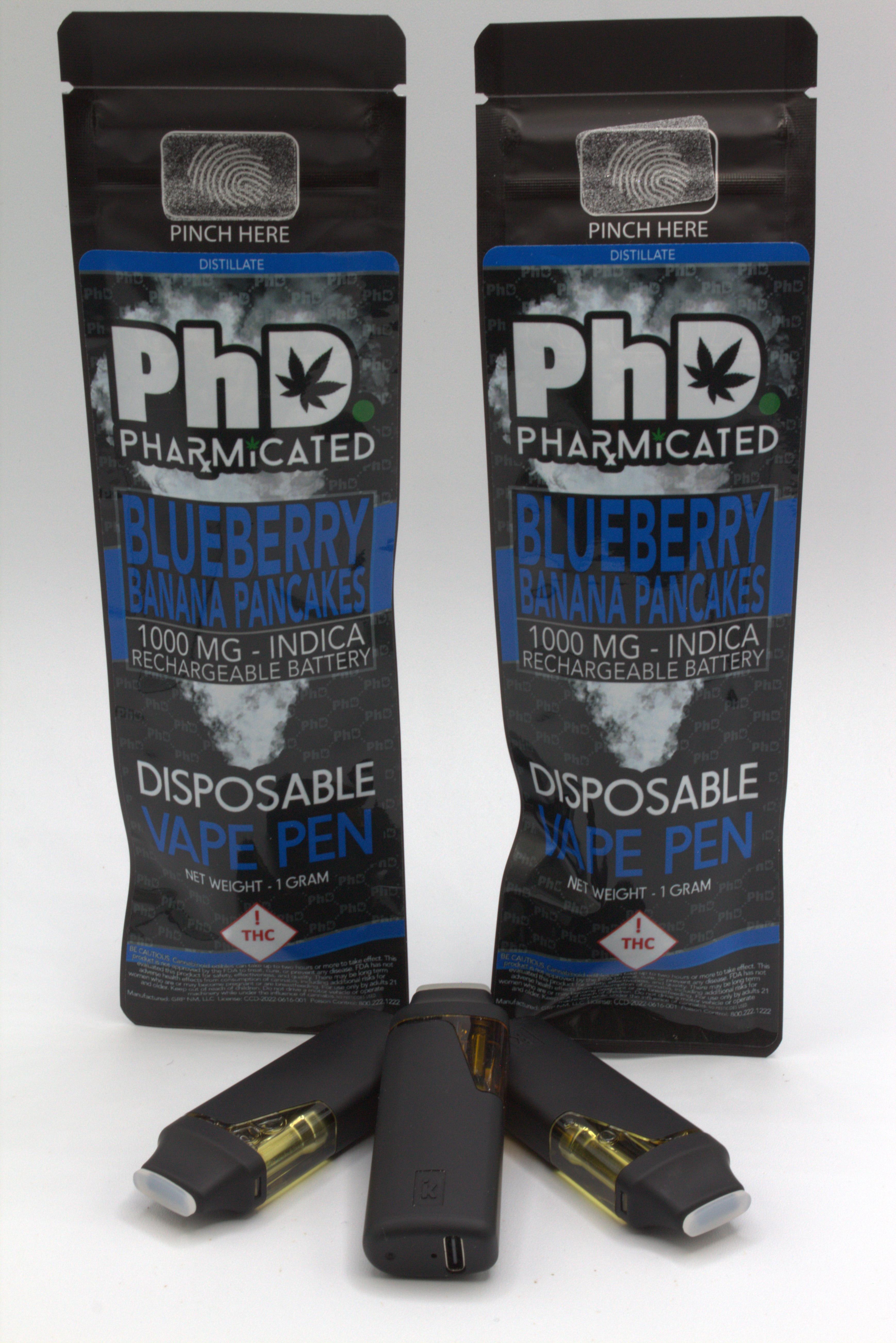 PhD Disposable Vape Cart - 1000 mg - Blueberry Banana Pancakes (Case Size: 5 Each) (I)