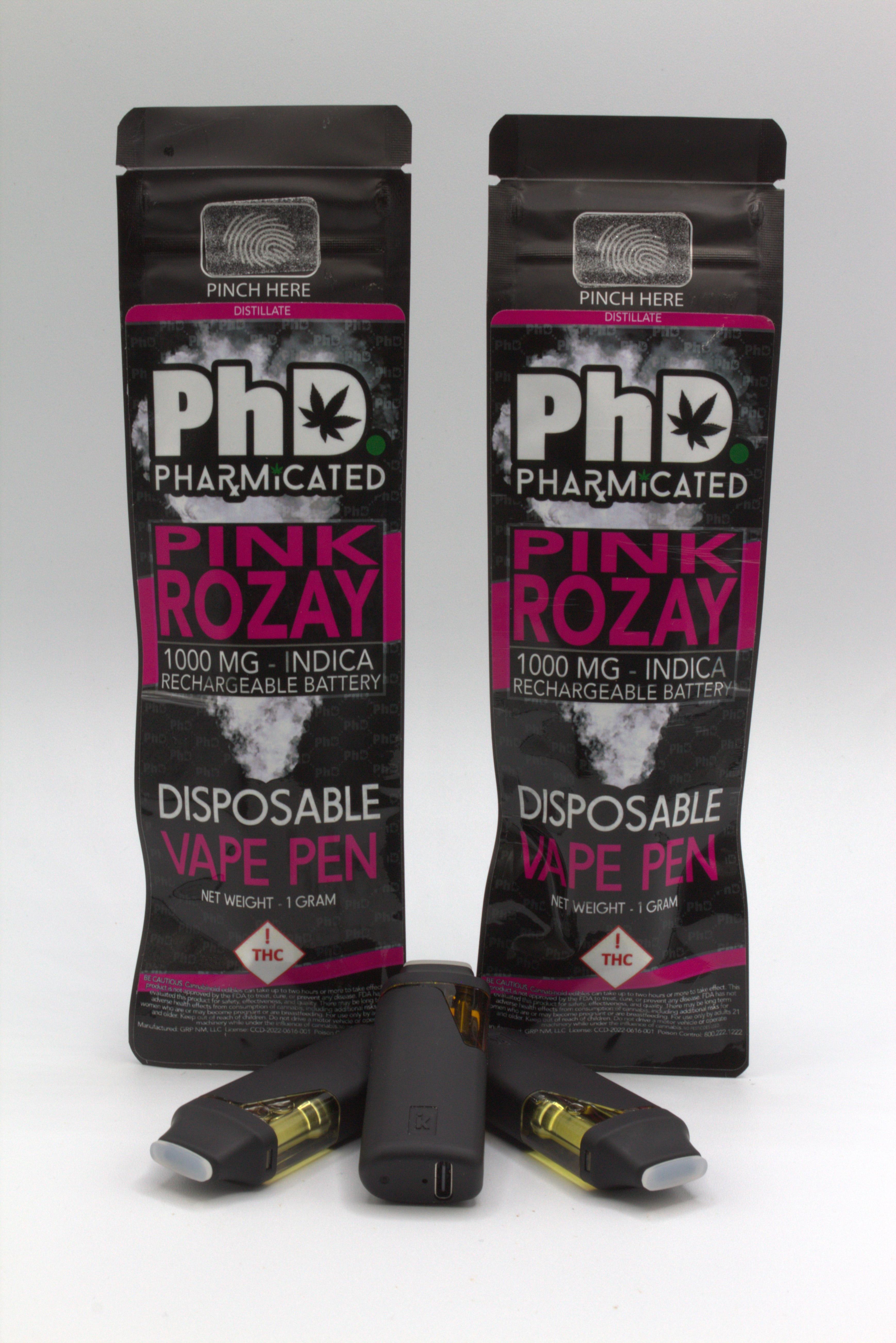 PhD Disposable Vape Cart - 1000 mg - Pink Rozay (Case Size: 5 Each) (I)