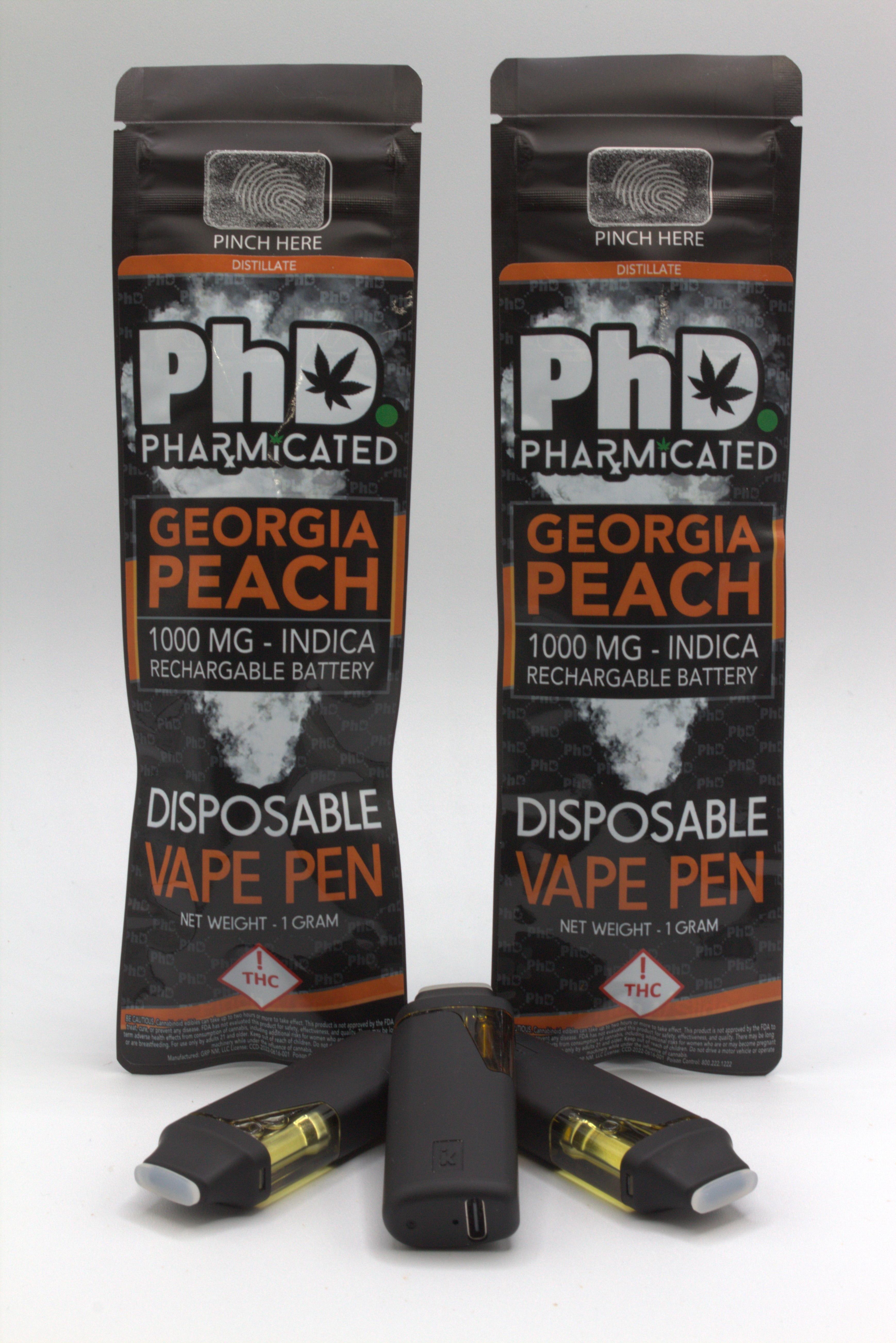 PhD Disposable Vape Cart - 1000 mg - Georgia Peach (Case Size: 5 Each) (I)
