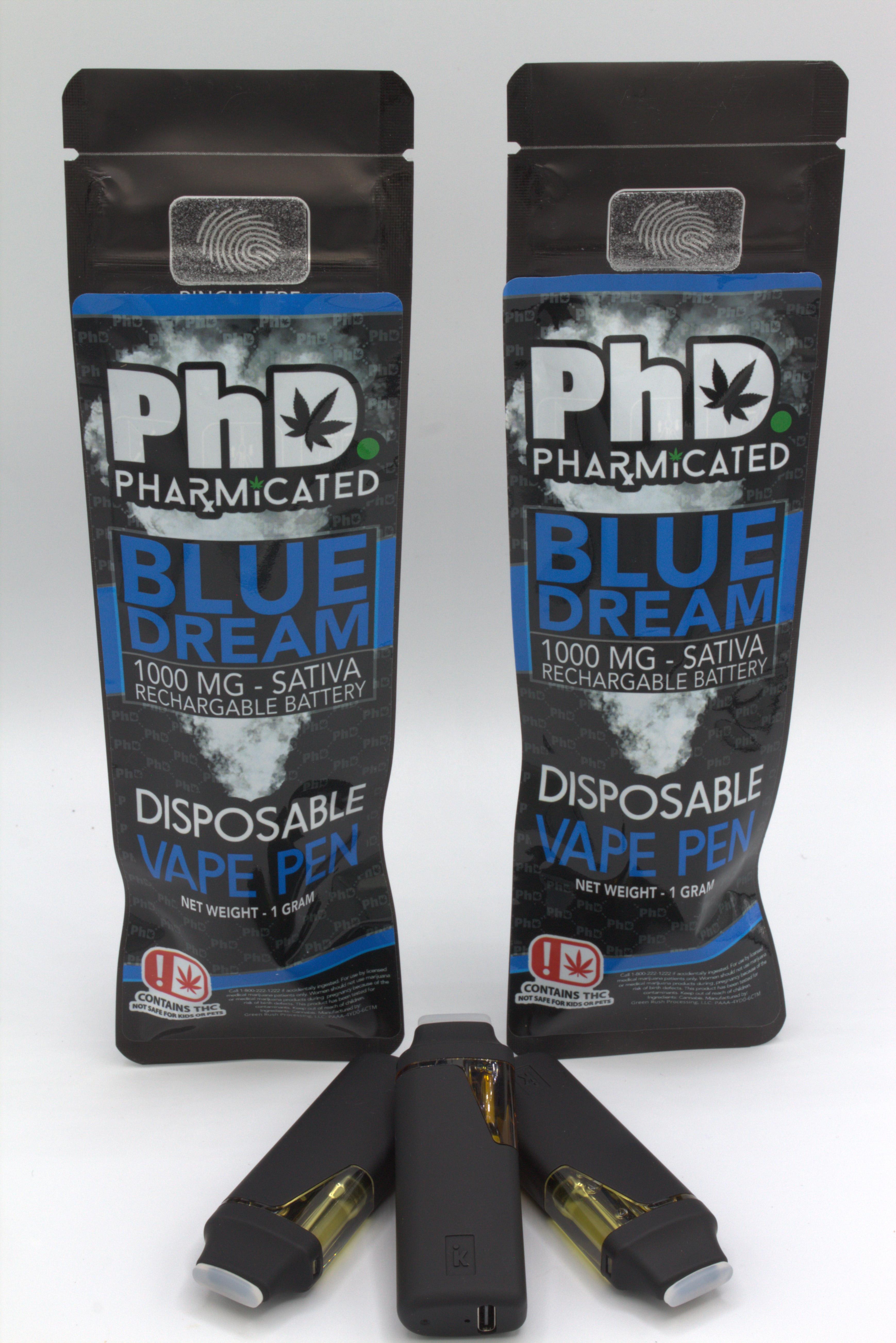 PhD Disposable Vape Cart - 1000 mg - Blue Dream (Case Size: 5 Each) (S)