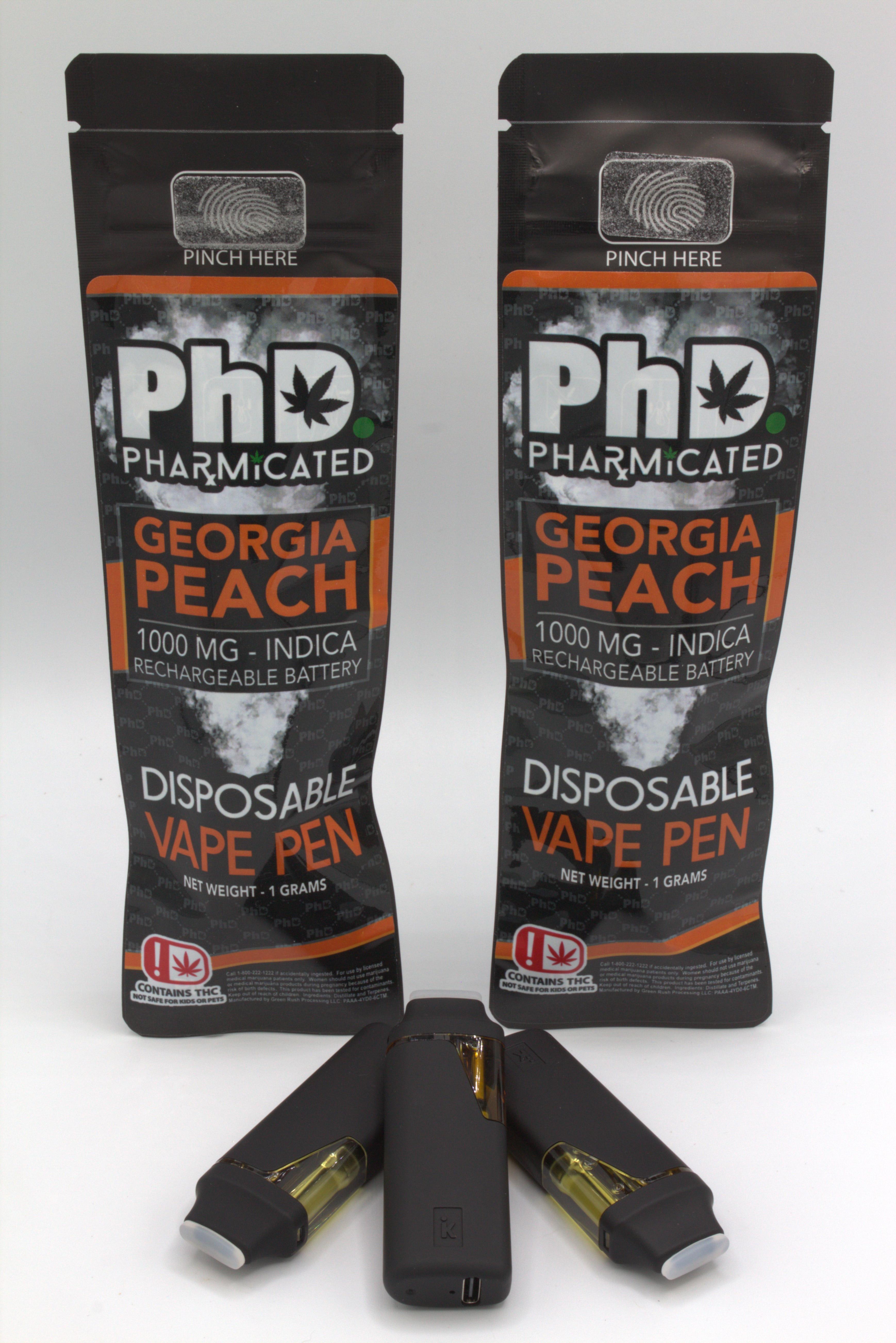 PhD Disposable Vape Cart - 1000 mg - Georgia Peach (Case Size: 5 Each) (I)