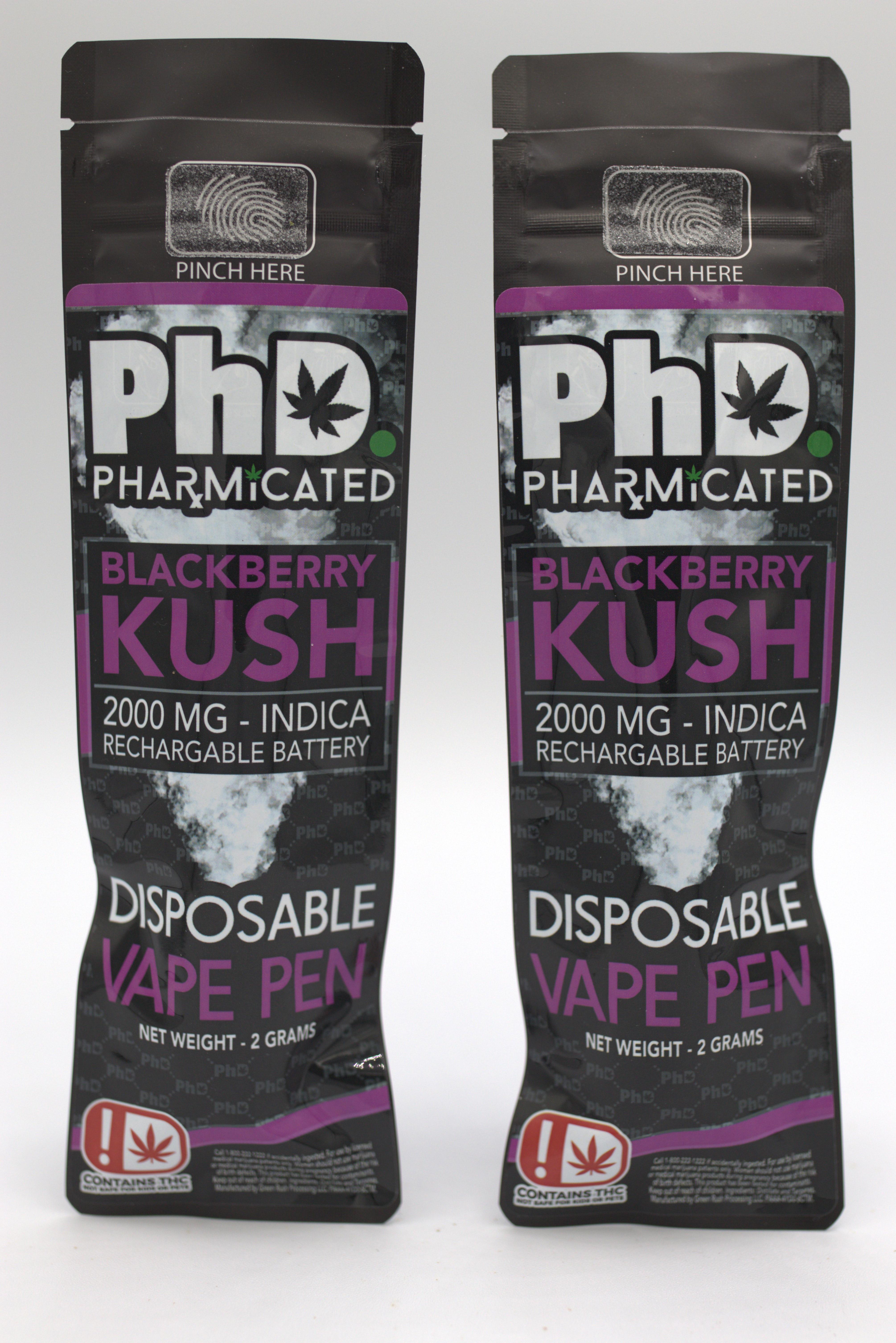 PhD Disposable Vape Cart - 2000 mg - Blackberry Kush (Case Size: 5 Each) (I)