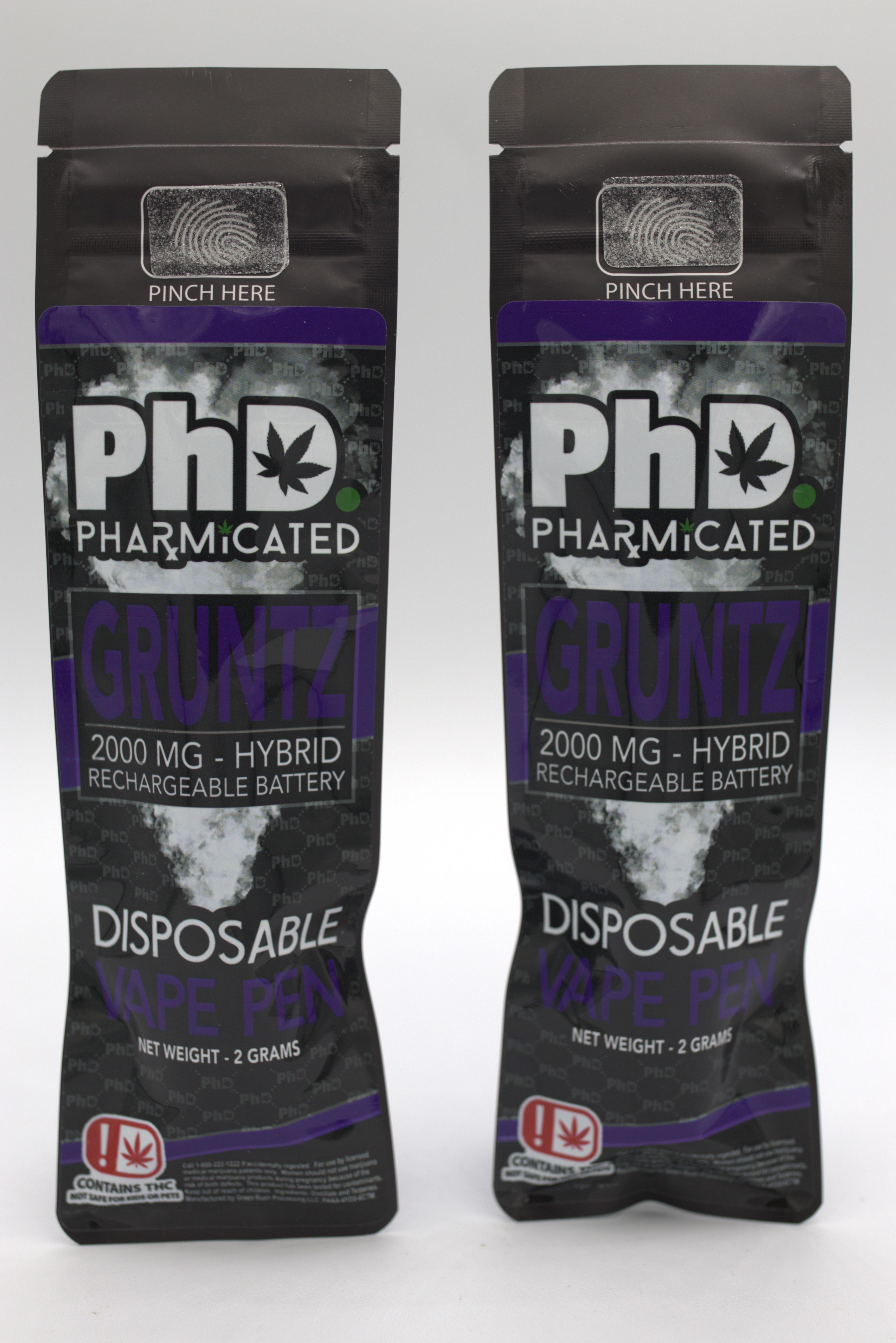 PhD Disposable Vape Cart - 2000 mg - Gruntz (Case Size: 5 Each) (H)