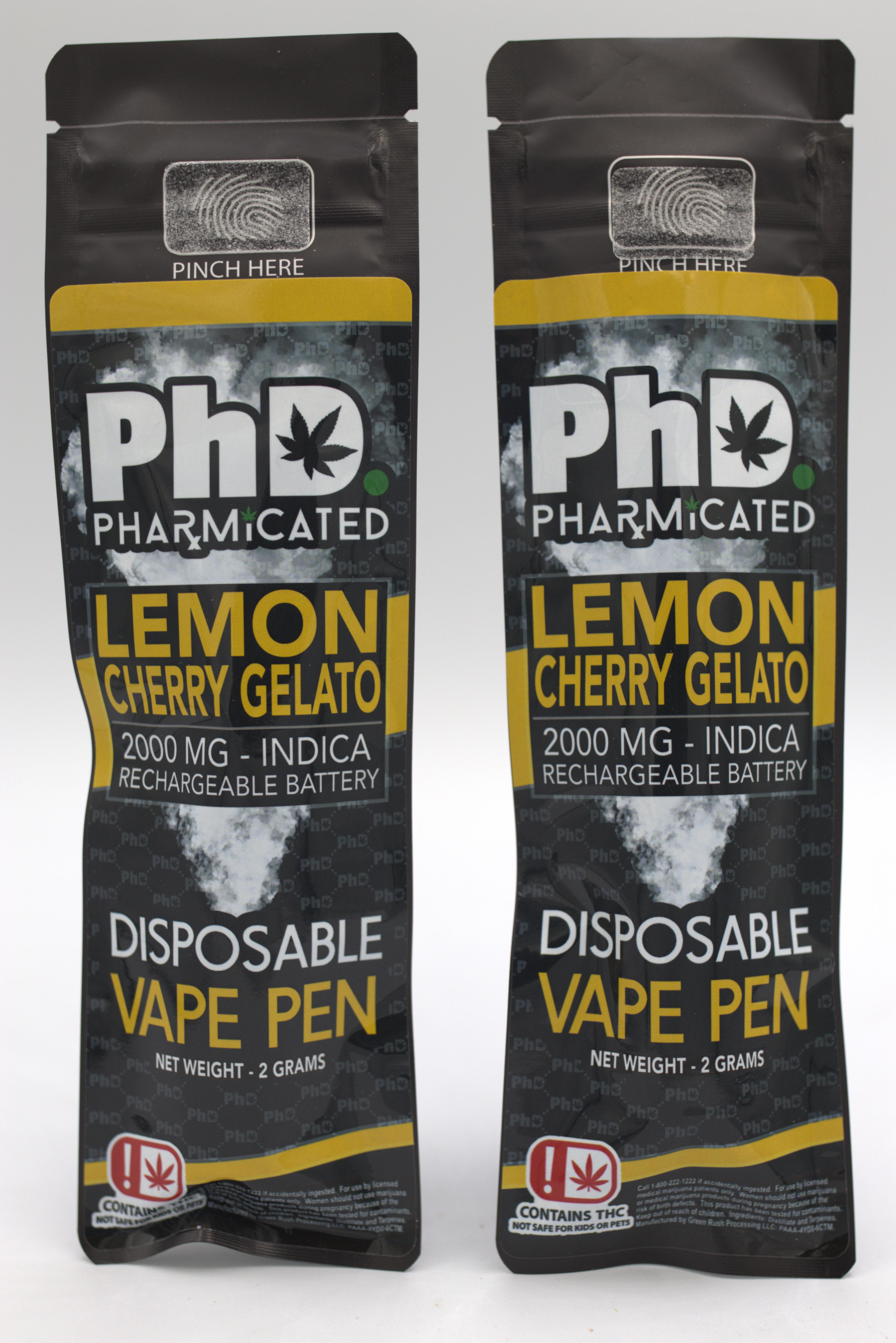 PhD Disposable Vape Cart - 2000 mg - Lemon Cherry Gelato (Case Size: 5 Each) (I)