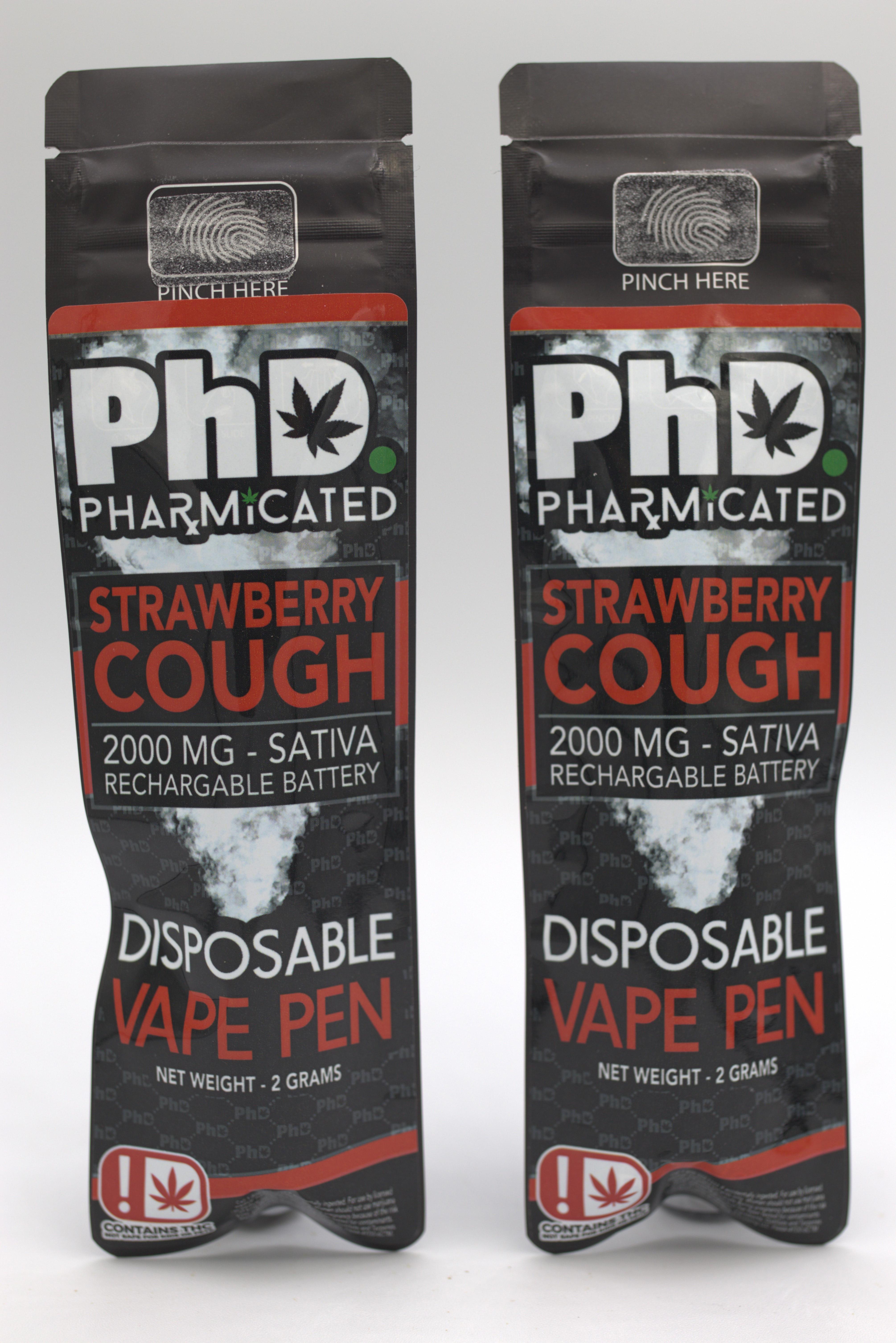 PhD Disposable Vape Cart - 2000 mg - Strawberry Cough (Case Size: 5 Each) (S)