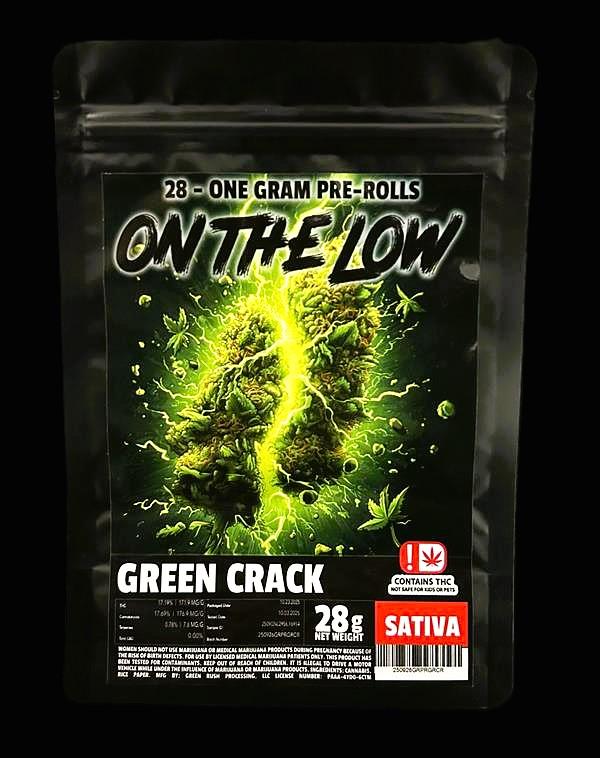 OTL 28-1g Pre-Roll Packs (5 per case) - Green Crack (S)