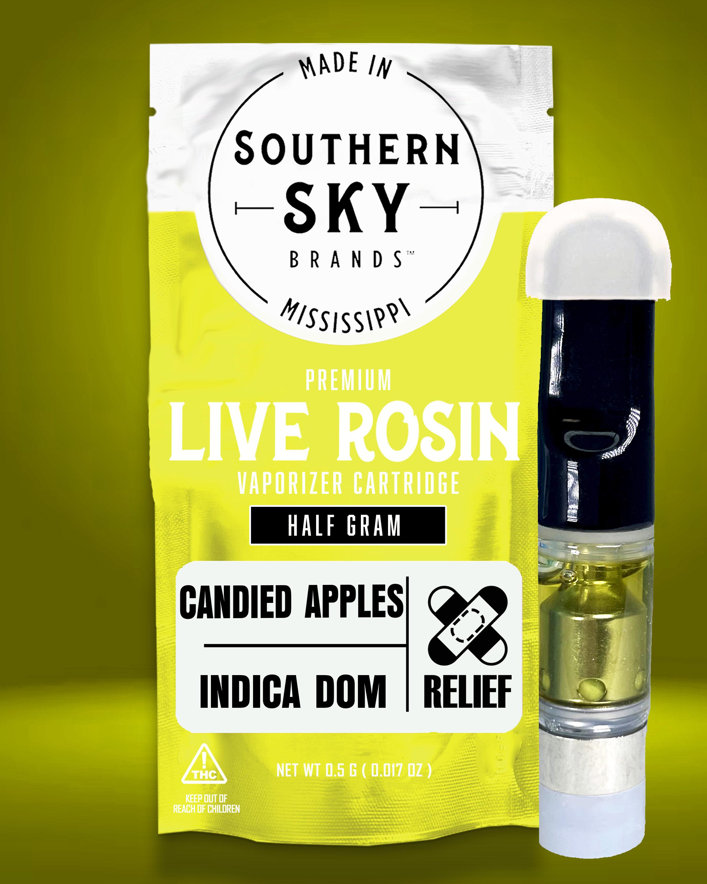 0.5g Candied Apples LIVE ROSIN Vape Cart (59.2% THC, 6.19% terps) - INDICA