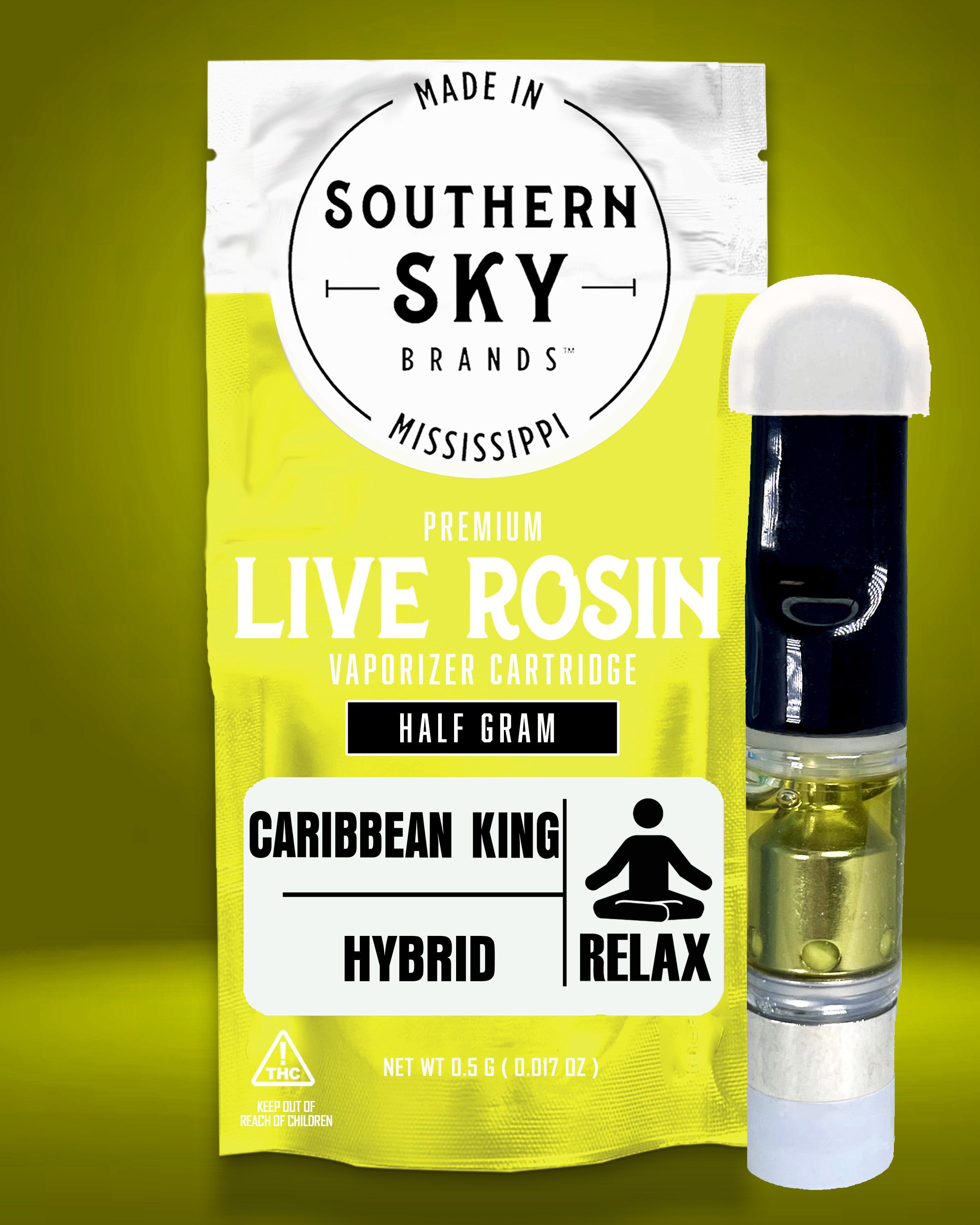 0.5g Caribbean King [Bahama Blitz x Blue Ape] LIVE ROSIN Vape Cart (57.9% THC, 6.15% terps) - HYBRID