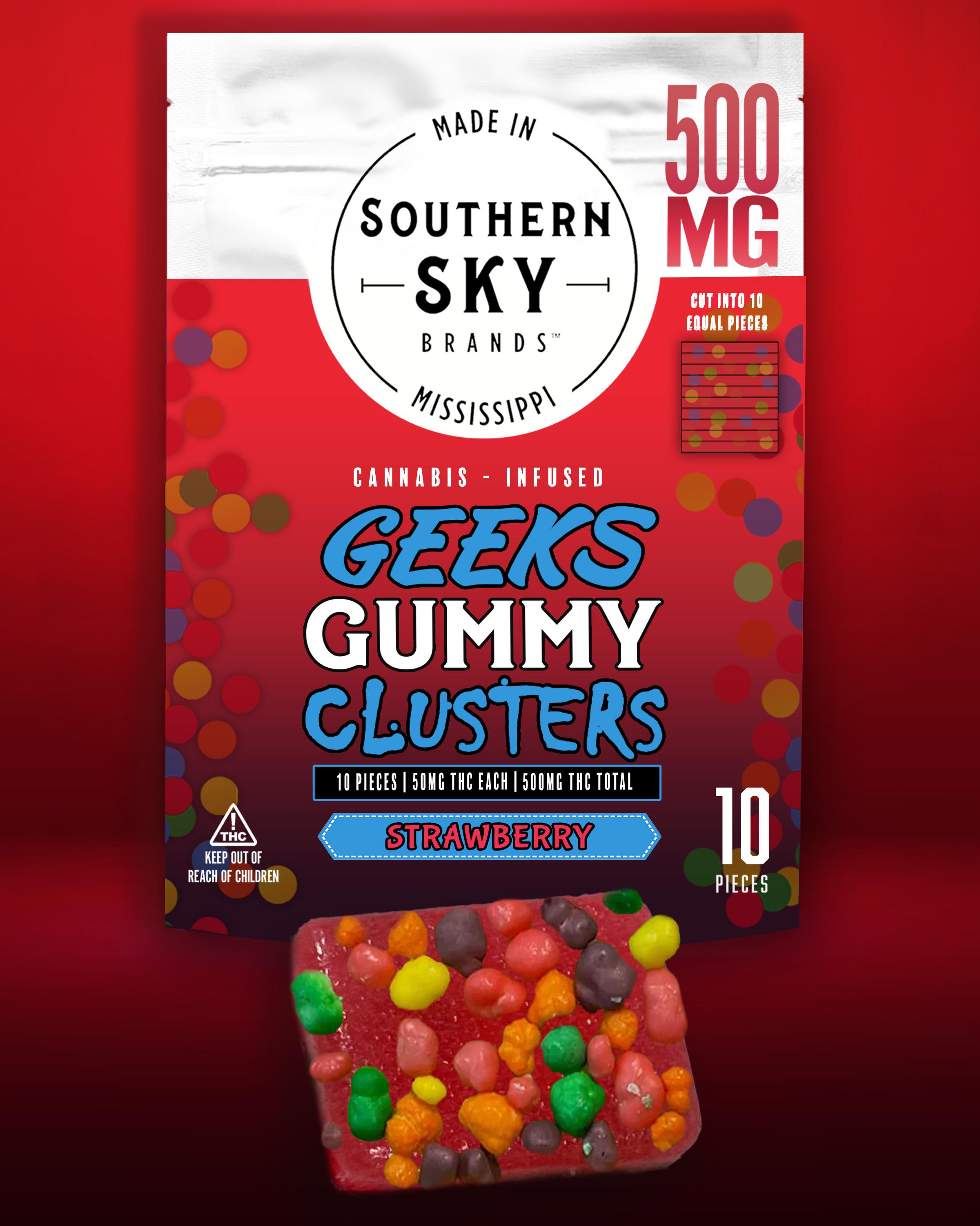 Award-Winning 500mg Strawberry - Geek Gummy Clusters - 54.6mg/piece