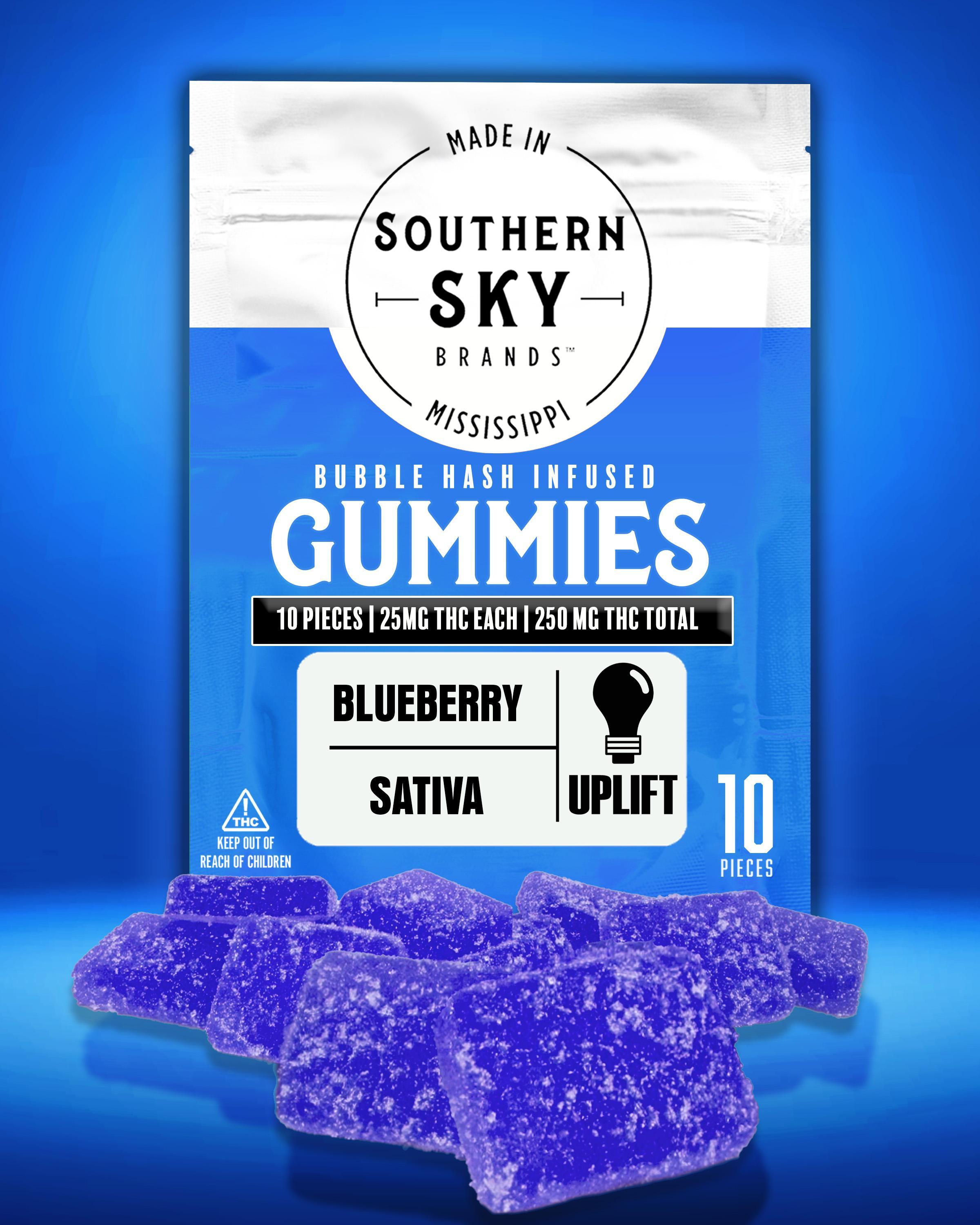 250mg Solventless Blueberry Sativa Gummies [Bubble Hash-Infused] - 27.4mg THC