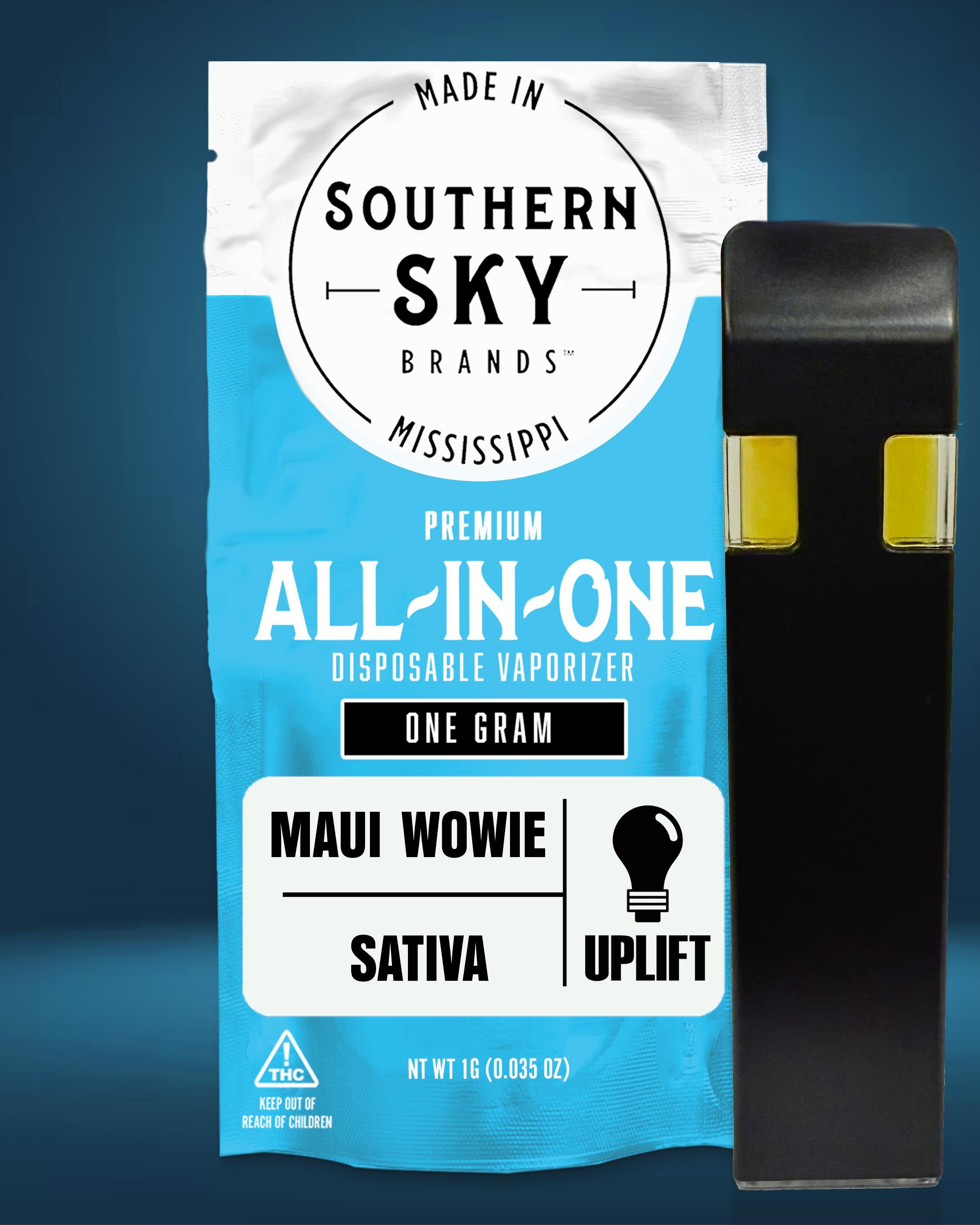 Award-Winning 1g Maui Wowie Disposable Vape (59.4% THC, 20.4% CBD, 3.1% CBG) - SATIVA