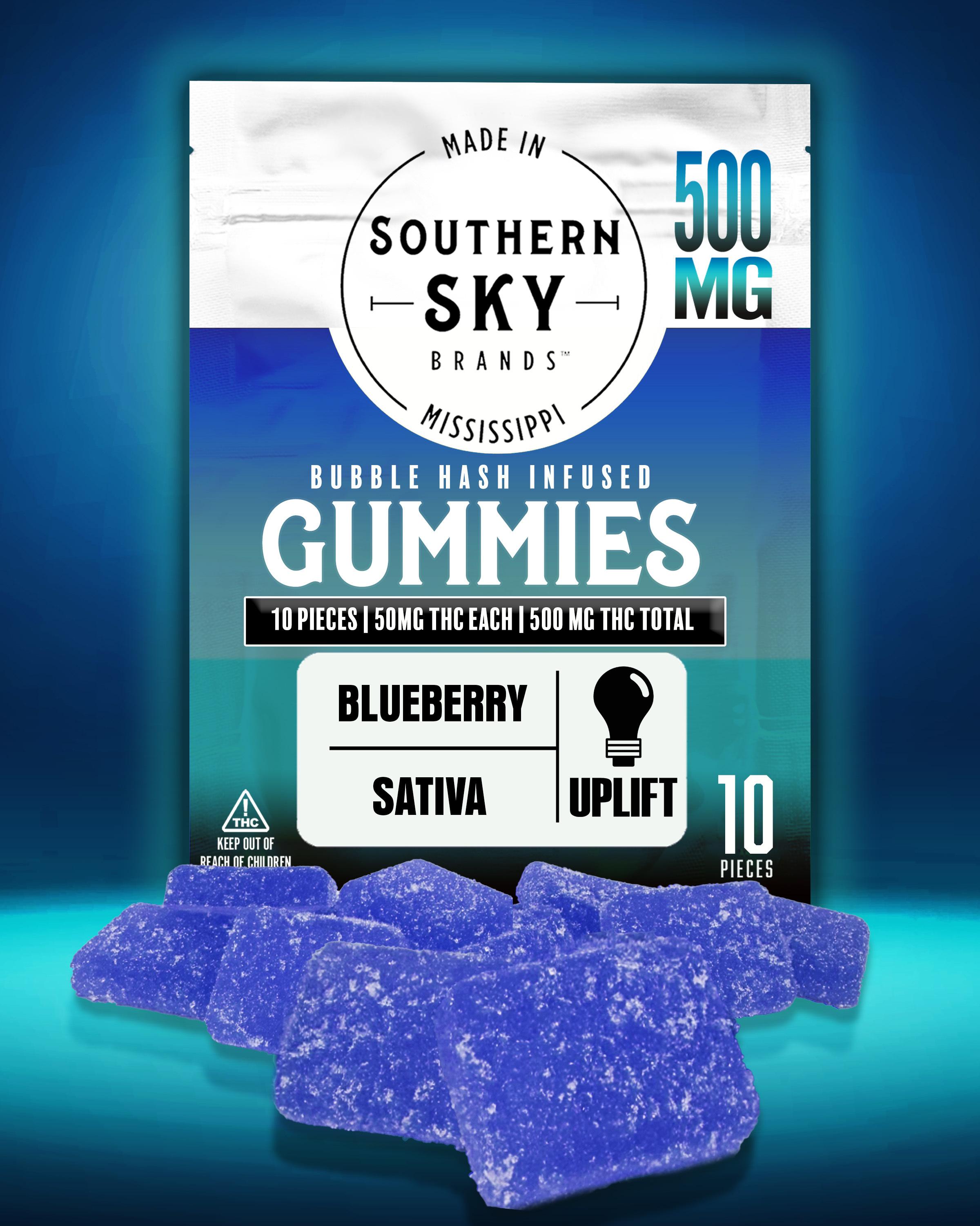 500mg Solventless Blueberry Sativa Gummies [Bubble Hash-Infused] - 49.5mg THC