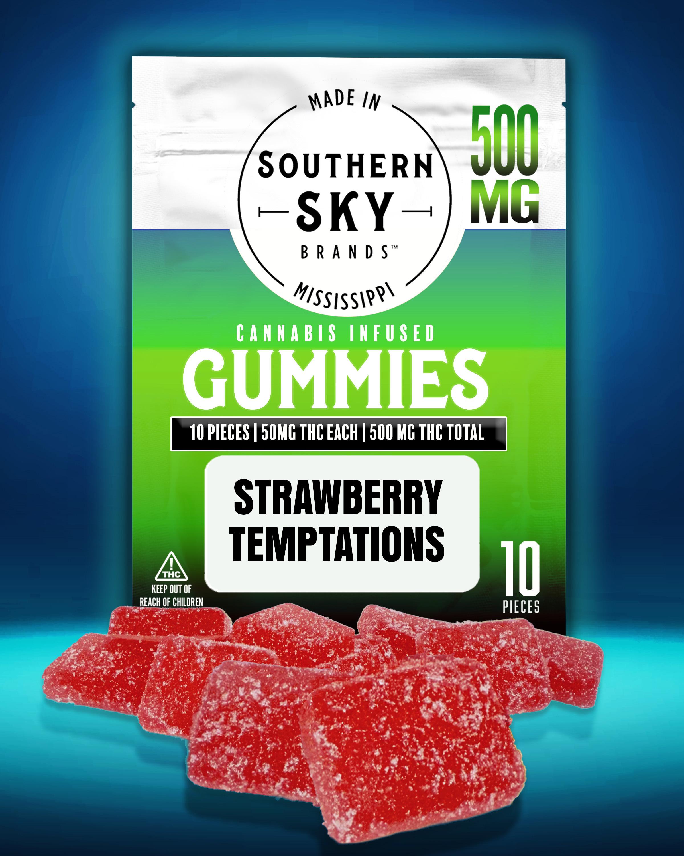 500mg Strawberry Temptations Gummies - 54.8mg/piece