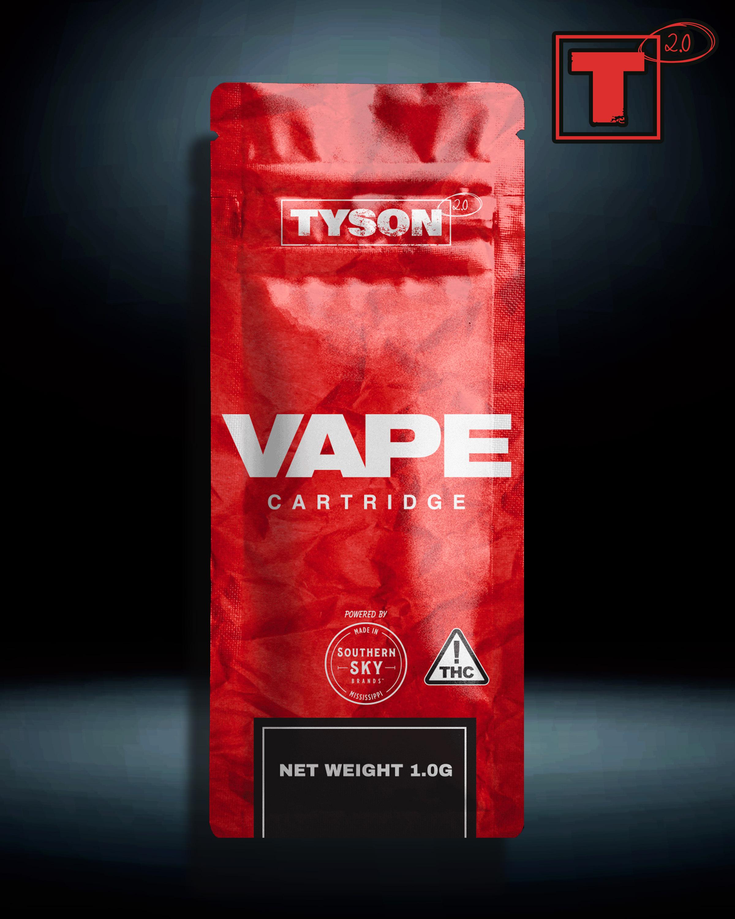 NEW FORMULATION Tyson 2.0 - 1g Knockout OG Vape Cart (59.7% THC, 6.95% Terpenes) - INDICA DOM