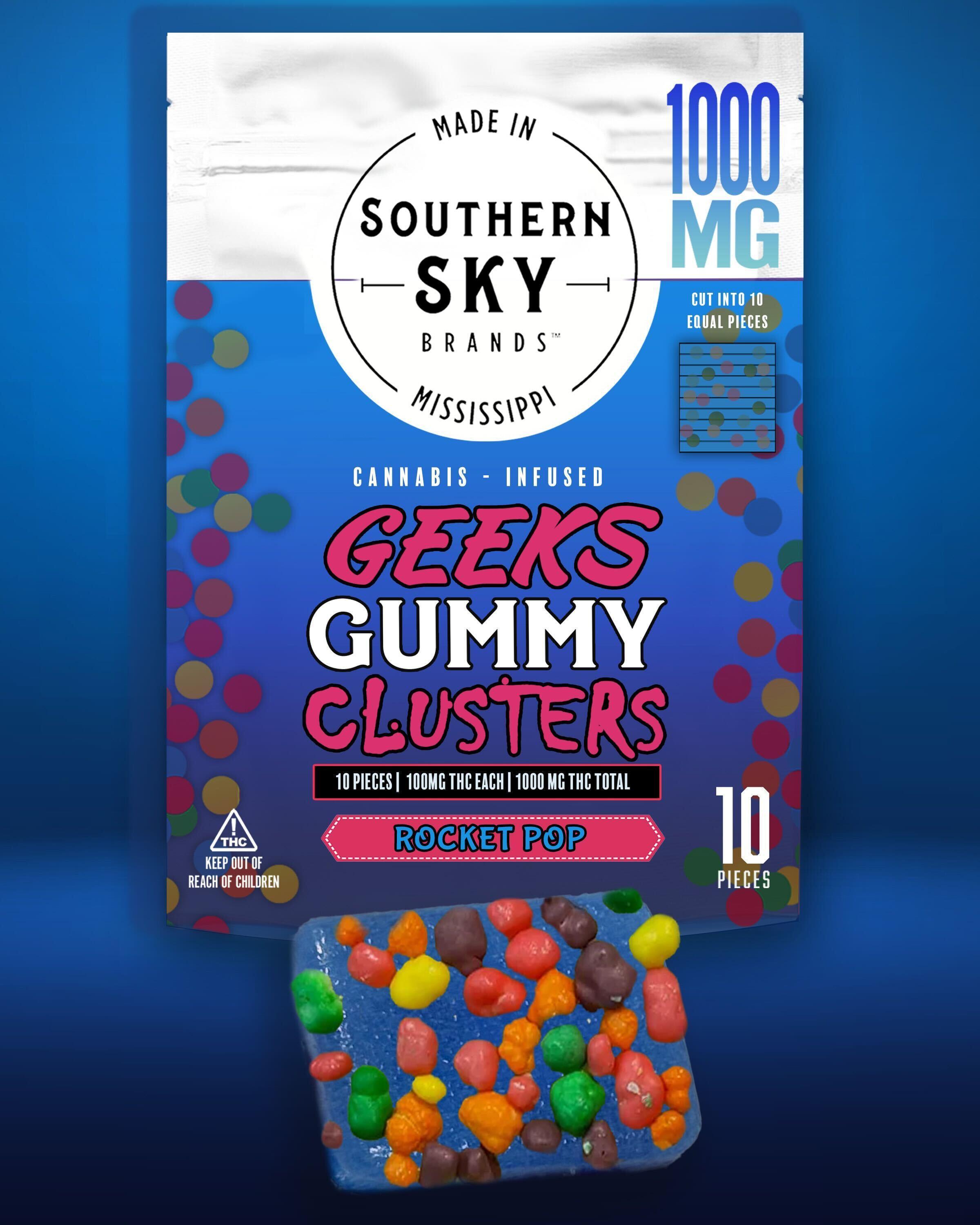 1000mg Rocket Pop - Geek Gummy Clusters - 109.3mg/piece (100mg x 10)