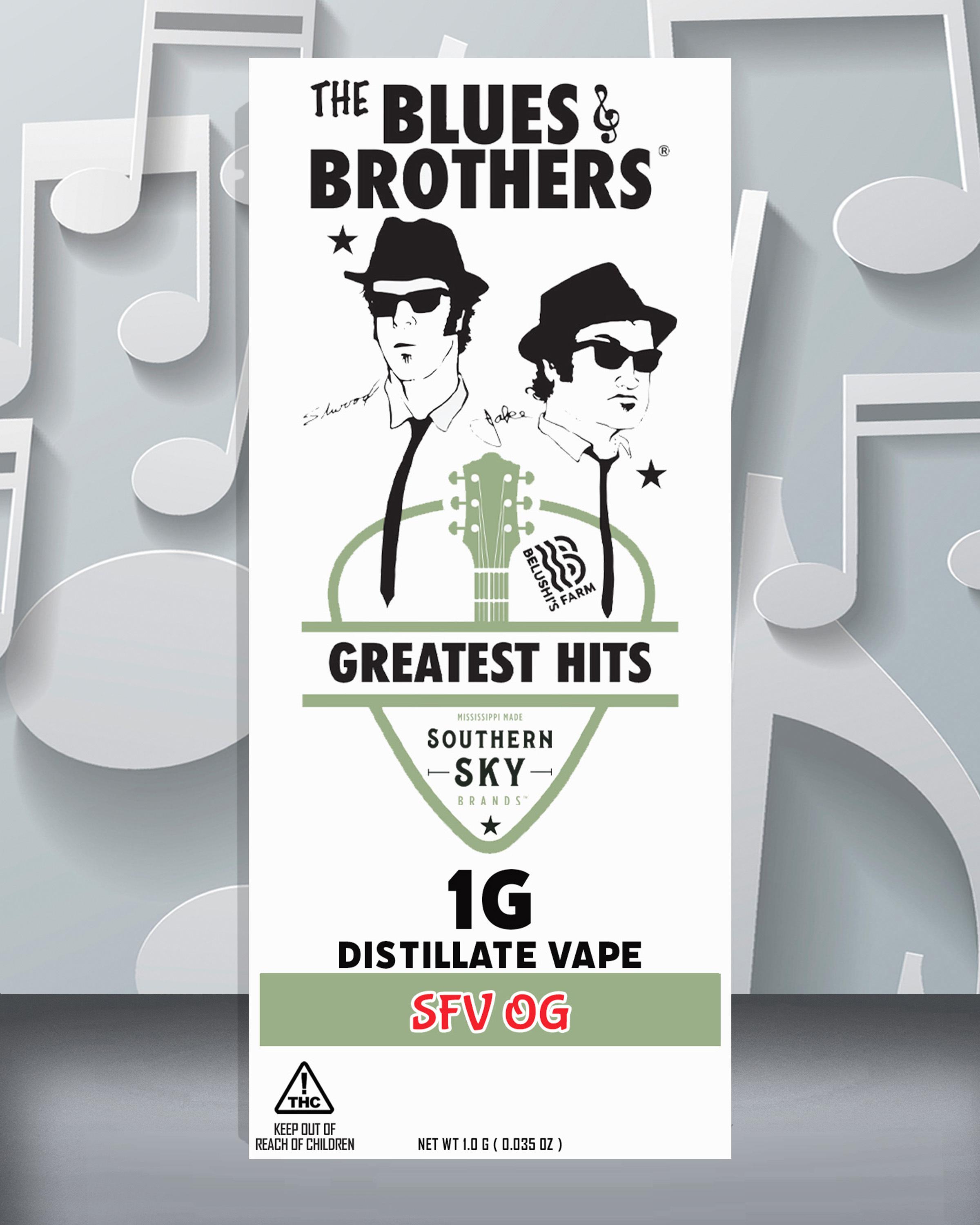 The Blues Brothers - 1g SFV OG Vape Cart (60.0% THC, 6.53% Terpenes) - SATIVA
