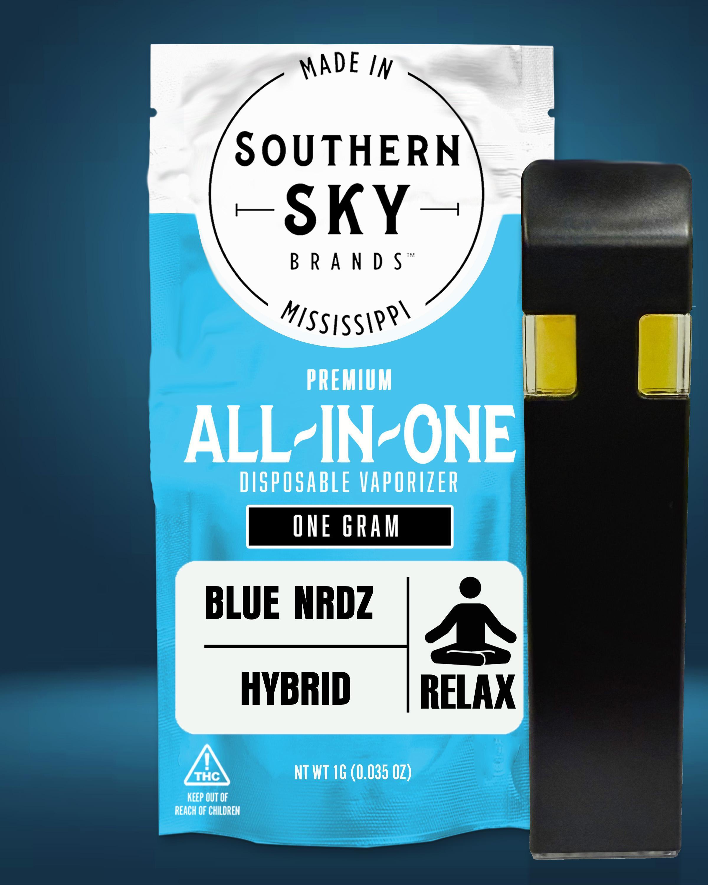 1g Blue NRDZ Disposable Vape (59.3% THC, 5.31% terps) - HYBRID