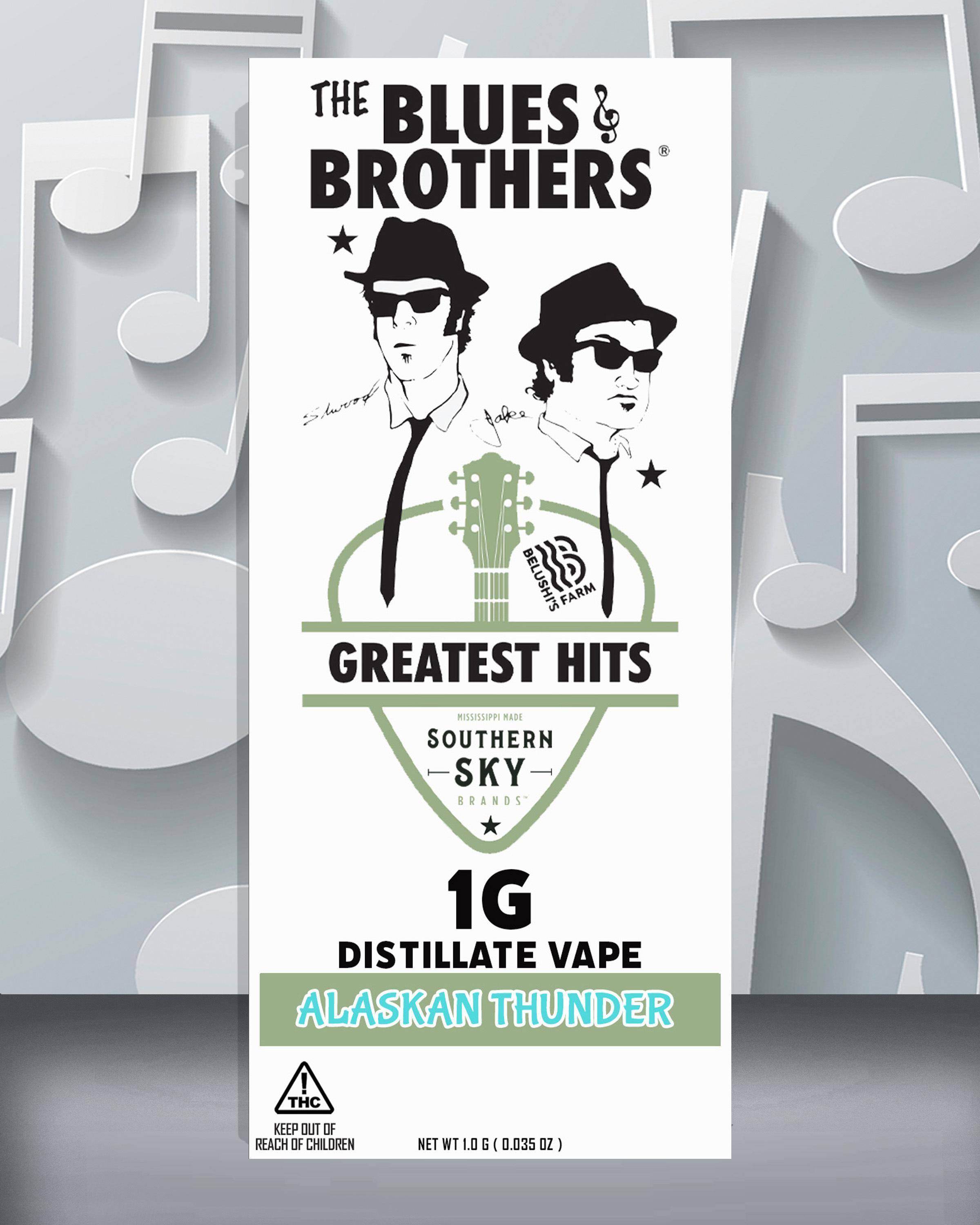The Blues Brothers - 1g Alaskan Thunder Vape Cart (59.3% THC, 6.18% Terpenes) - SATIVA