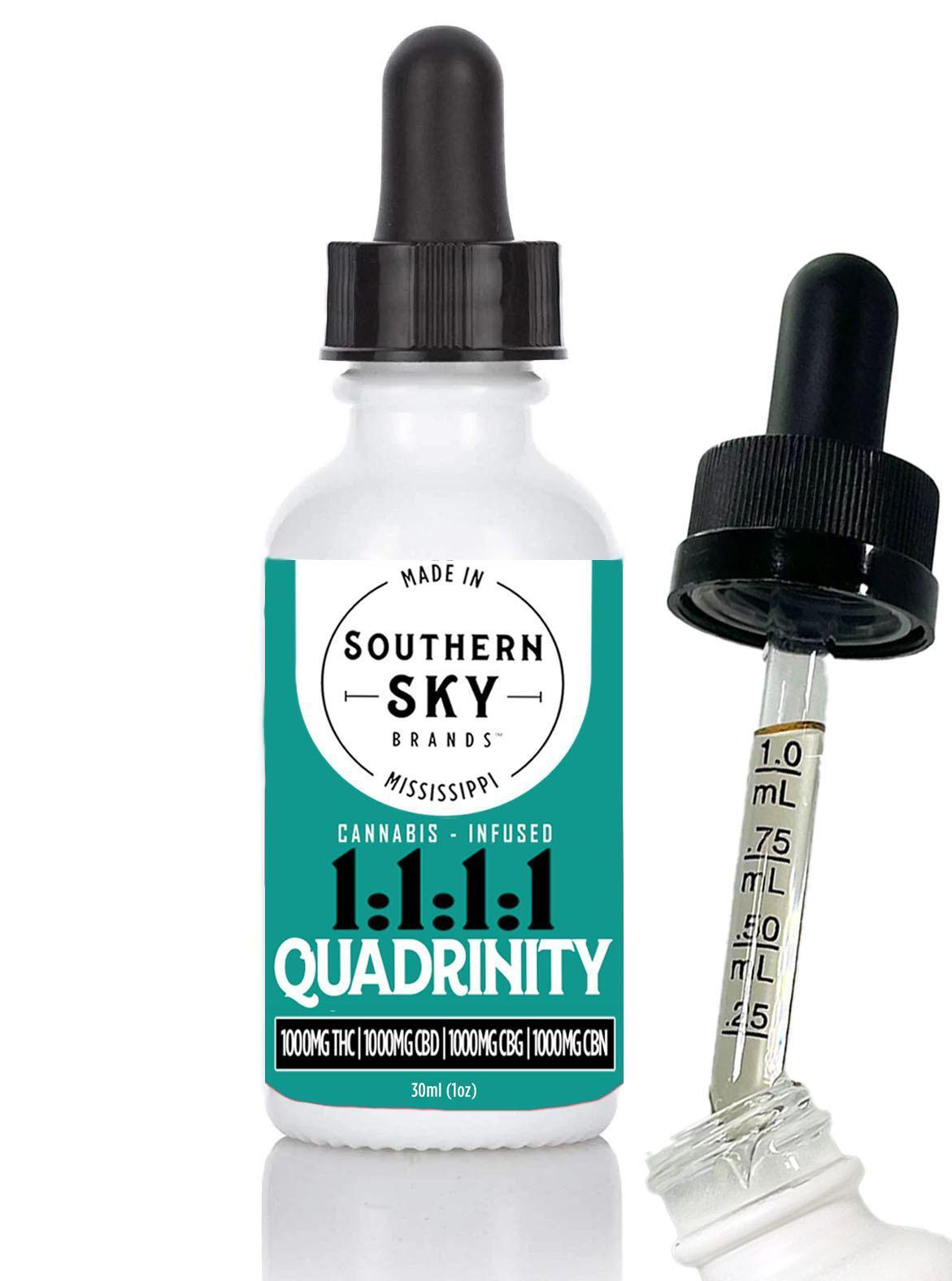 Peachberry Pear "Quadrinity" Tincture (1103mg THC, 942mg CBD, 1013mg CBG, 952mg CBN) [30ml]