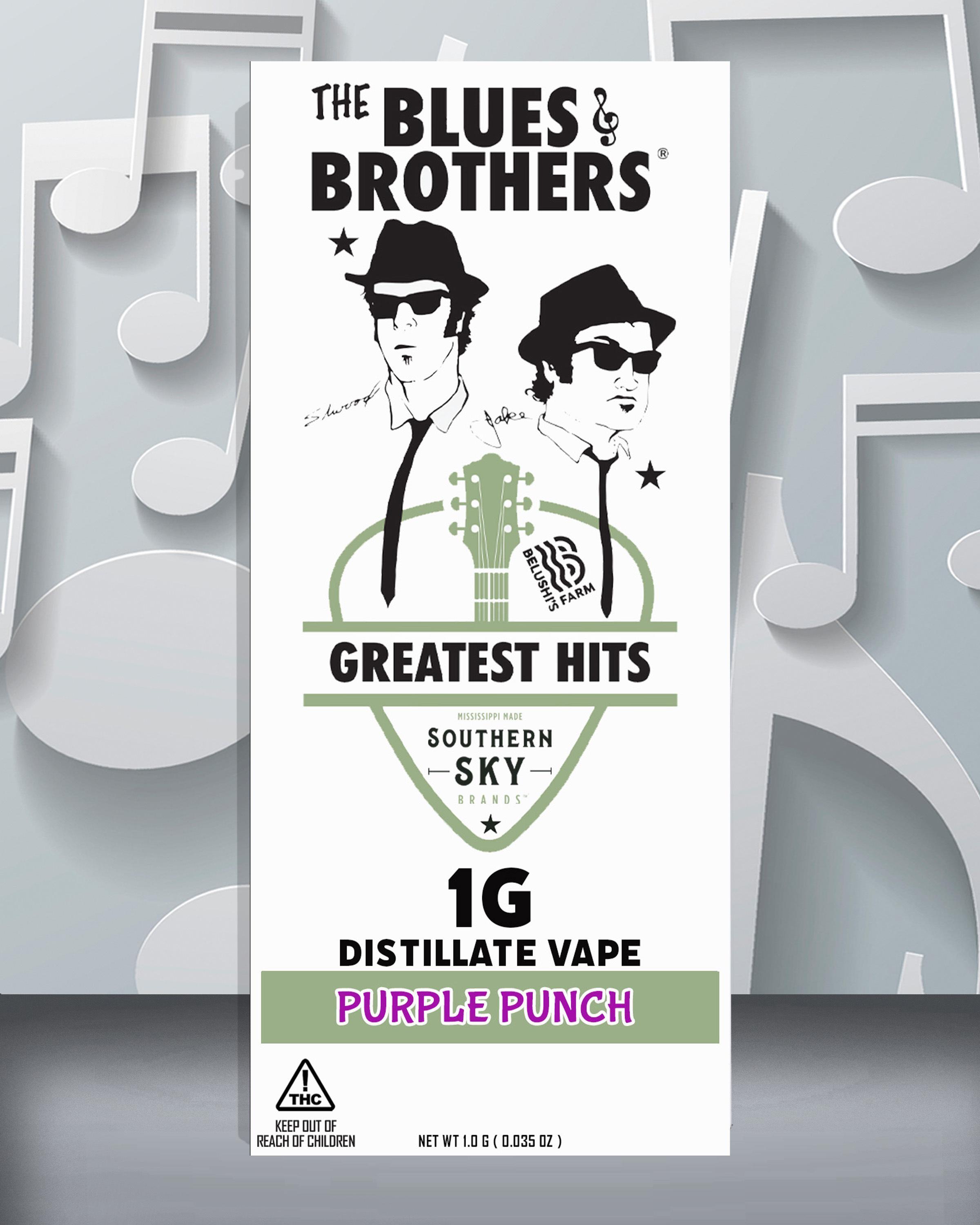 The Blues Brothers - 1g Purple Punch Vape Cart (58.1% THC) - INDICA