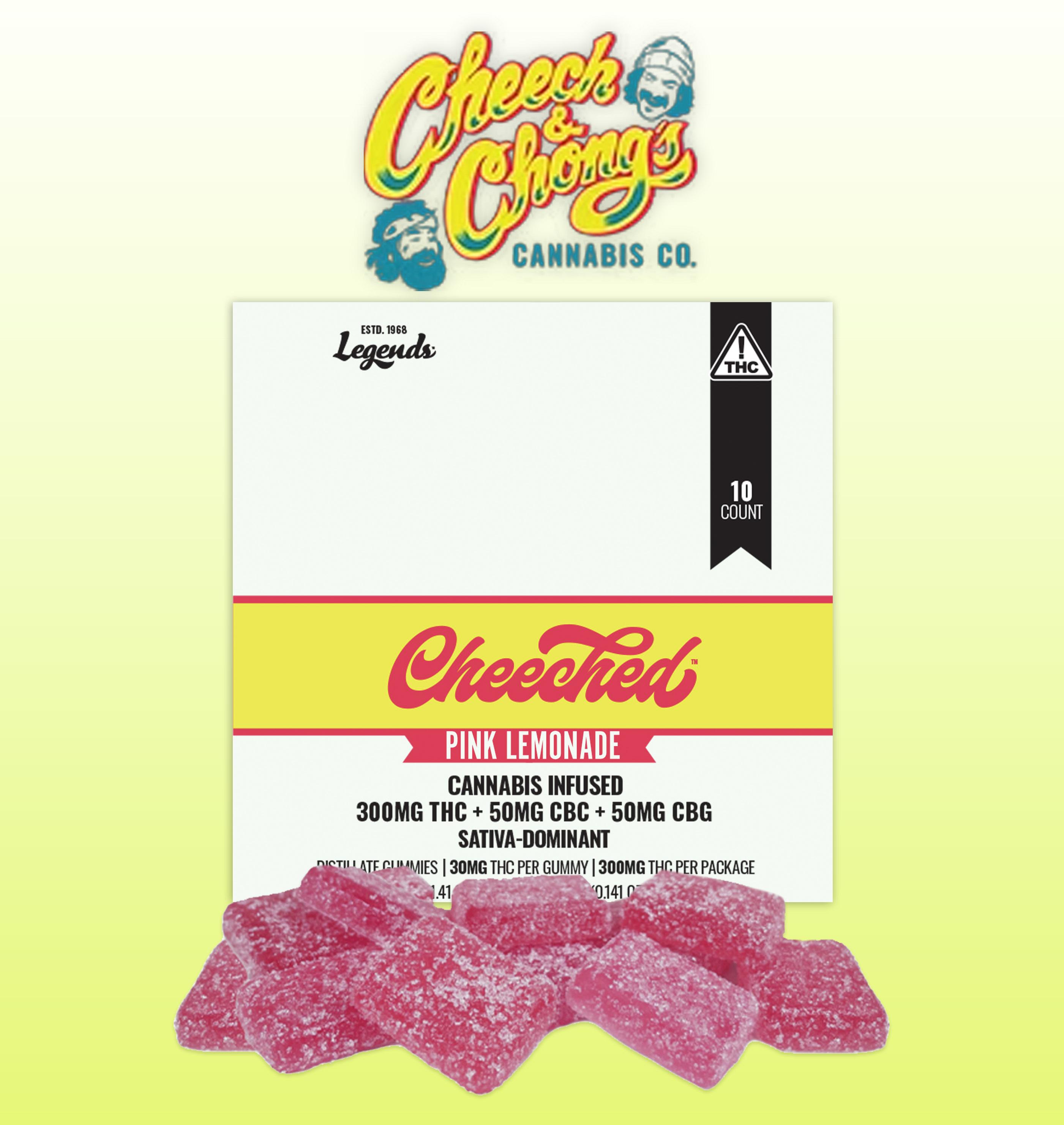 Cheech and Chong - 300:50:50 THC:CBG:CBC Pink Lemonade Gummies - 32.9mg/piece - INDICA