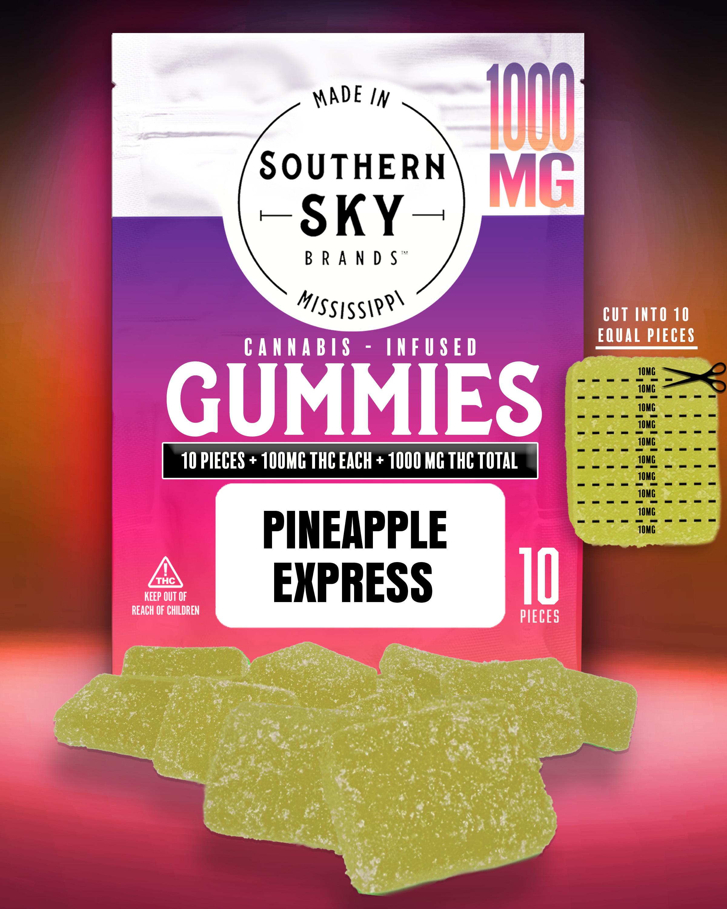 (100mg x 10) 1000mg Pineapple Express Gummies - 100.9mg/piece