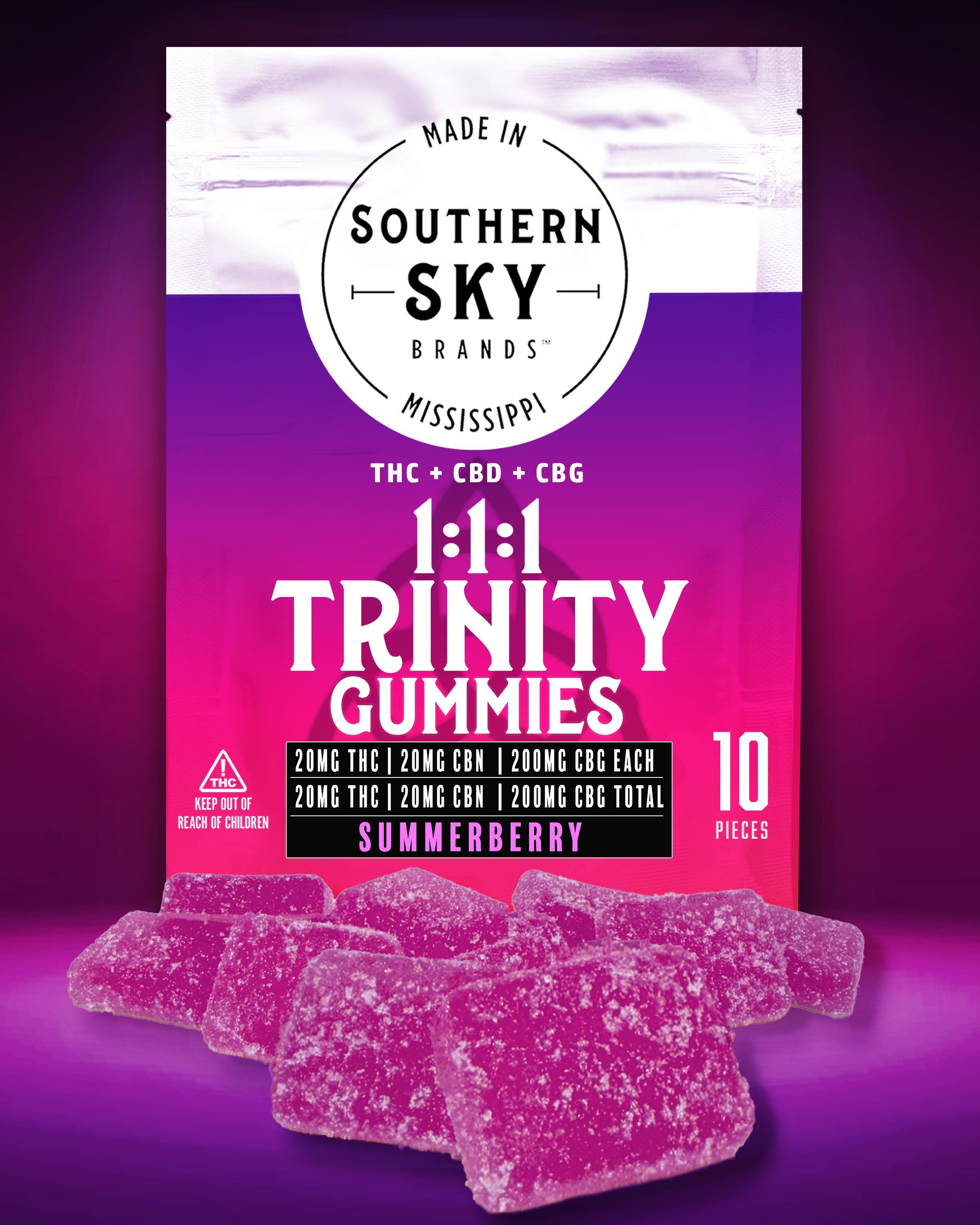 200mg 1:1:1 THC:CBD:CBG Summerberry Trinity Gummies - 22.0mg THC, 21.7mg CBD, 22.4mg CBG - HYBRID