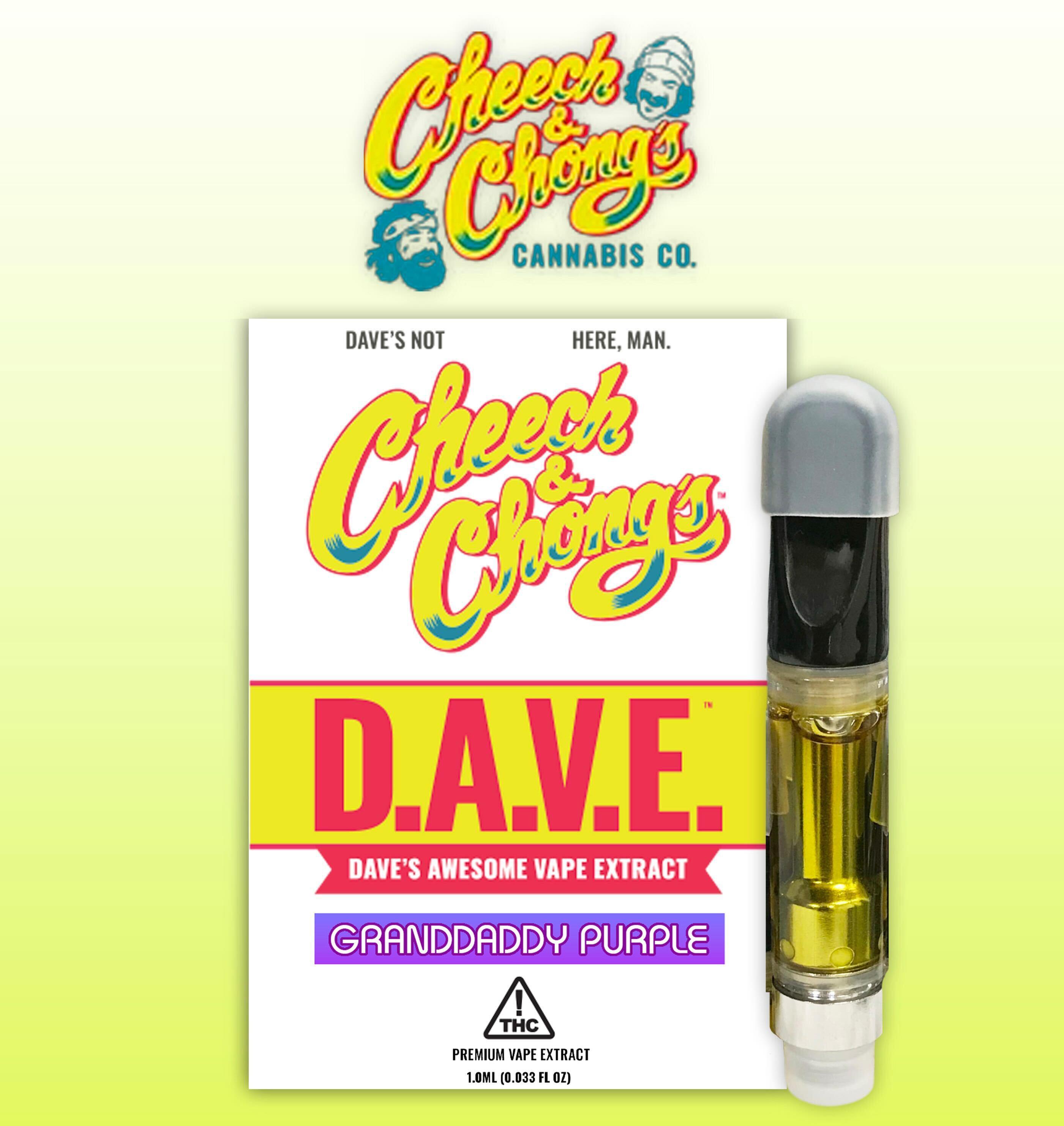 Cheech & Chong - 1g Granddaddy Purple Vape Cart (58.9% THC, 5.91% Terpenes) - INDICA