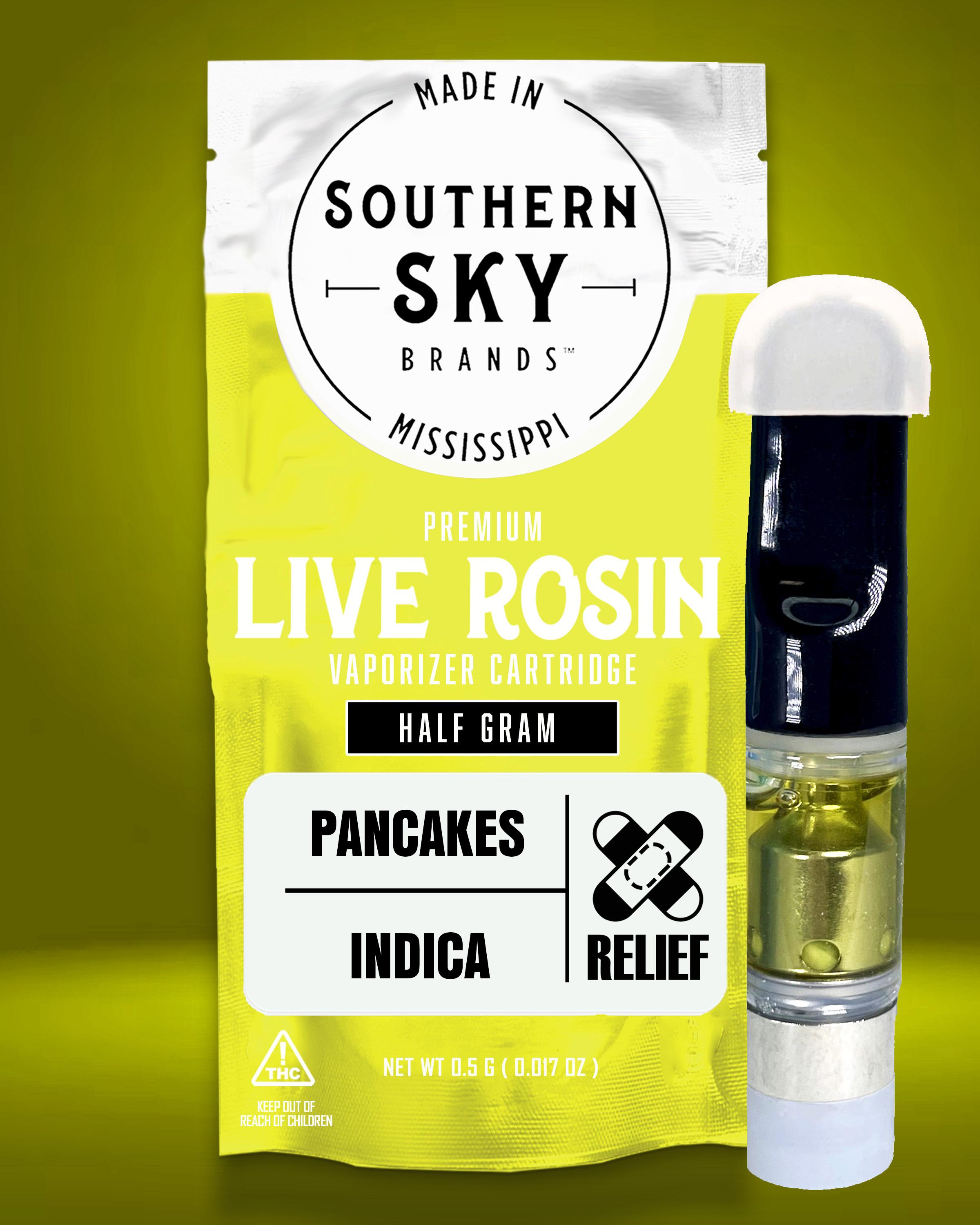 0.5g Pancakes LIVE ROSIN Vape Cart (54.8% THC, 6.52% Terpenes) - INDICA