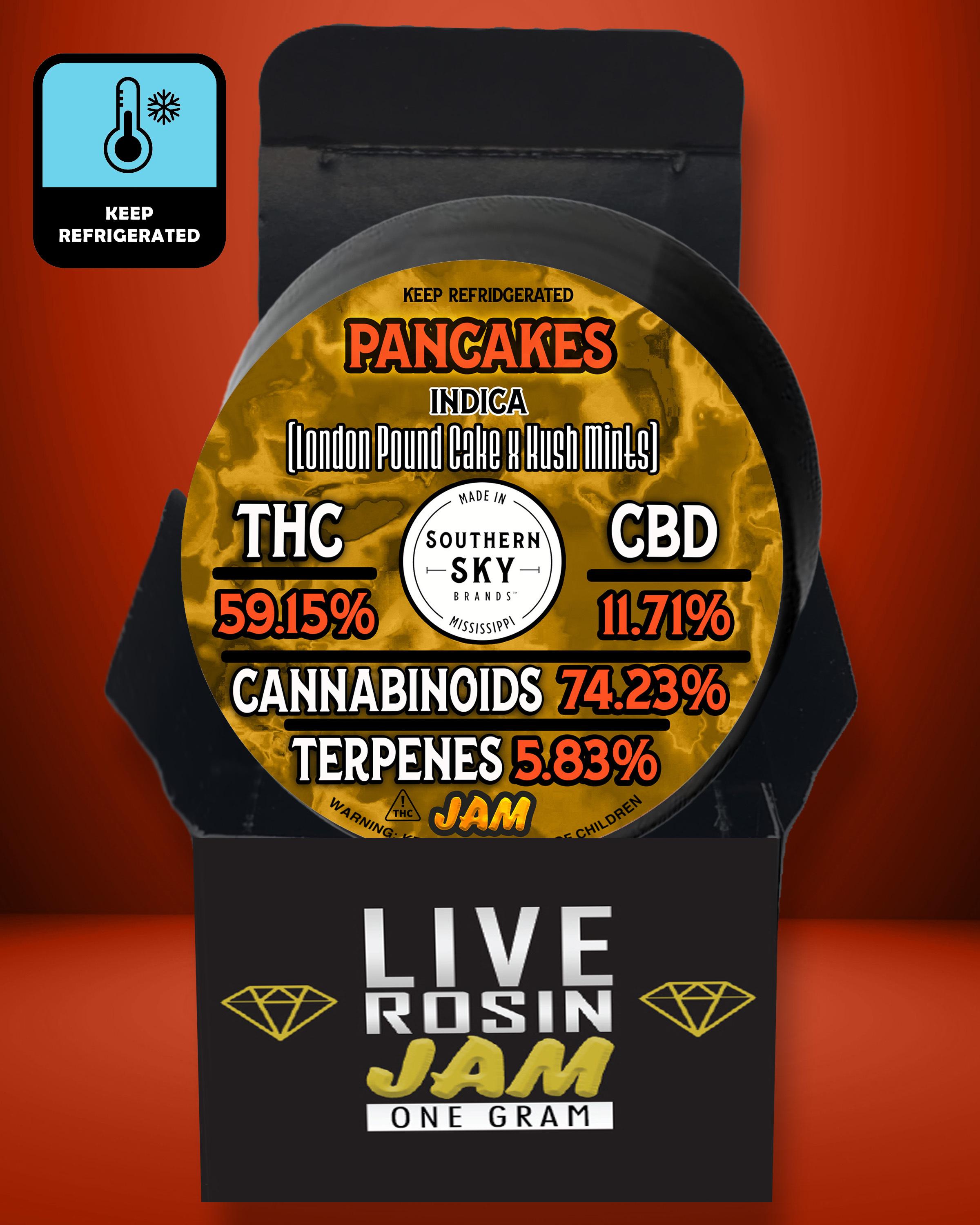 LIVE ROSIN JAM - 1g Pancakes Jars (59.2% THC, 5.83% Terpenes) - INDICA
