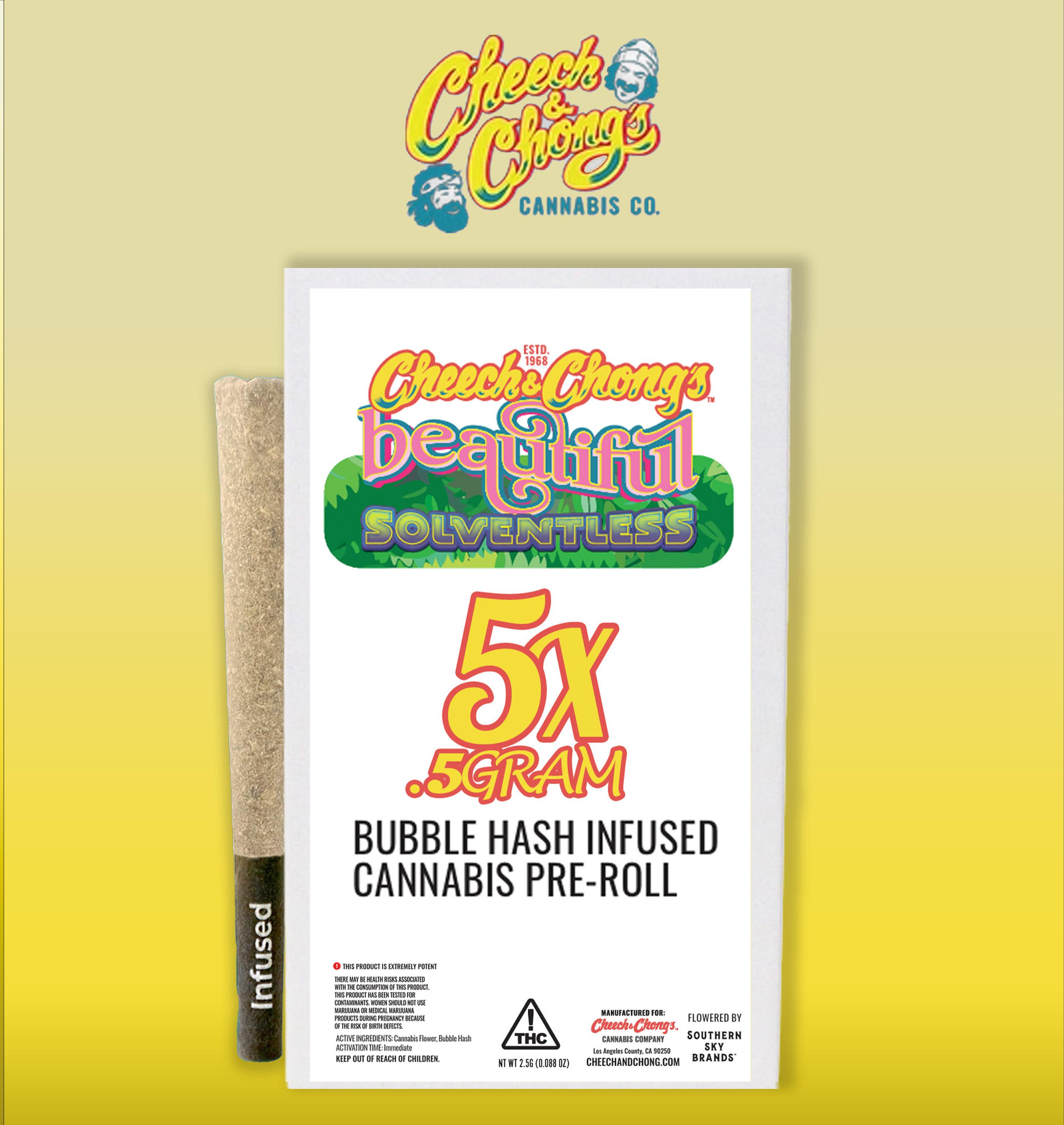 Cheech and Chong - Bubble Hash-Infused 0.5g Stadankohhh Pre-Roll 5-Pack (35.6% THC, 2.61% Terpenes) - INDICA HYBRID