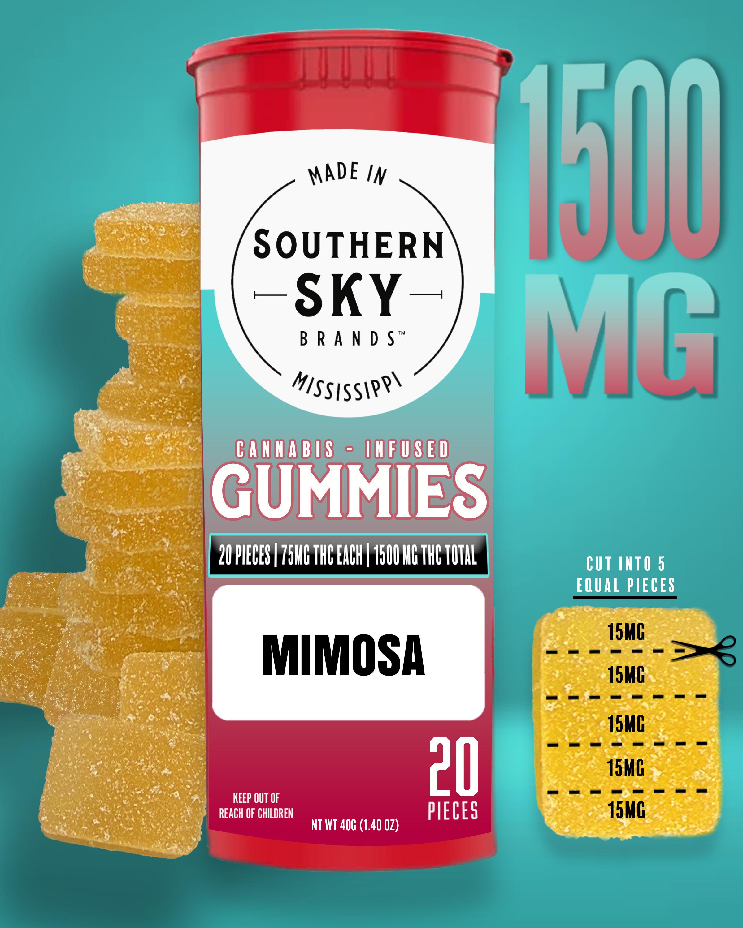 (75mg x 20) 1500mg Mimosa Gummies - 68.8mg/piece